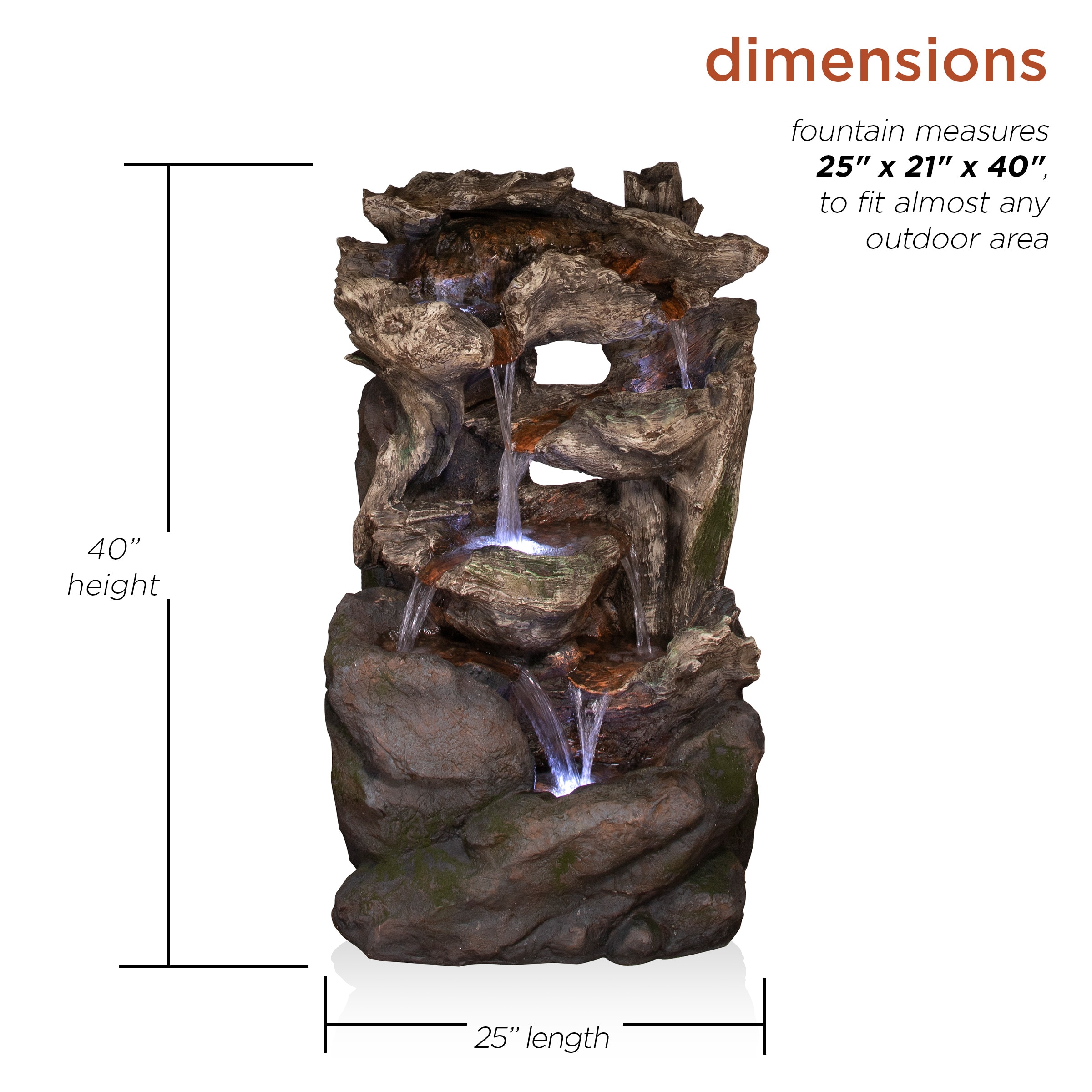 Alpine Corporation 40-in H Resin Tiered Outdoor Fountain Pump Included ...