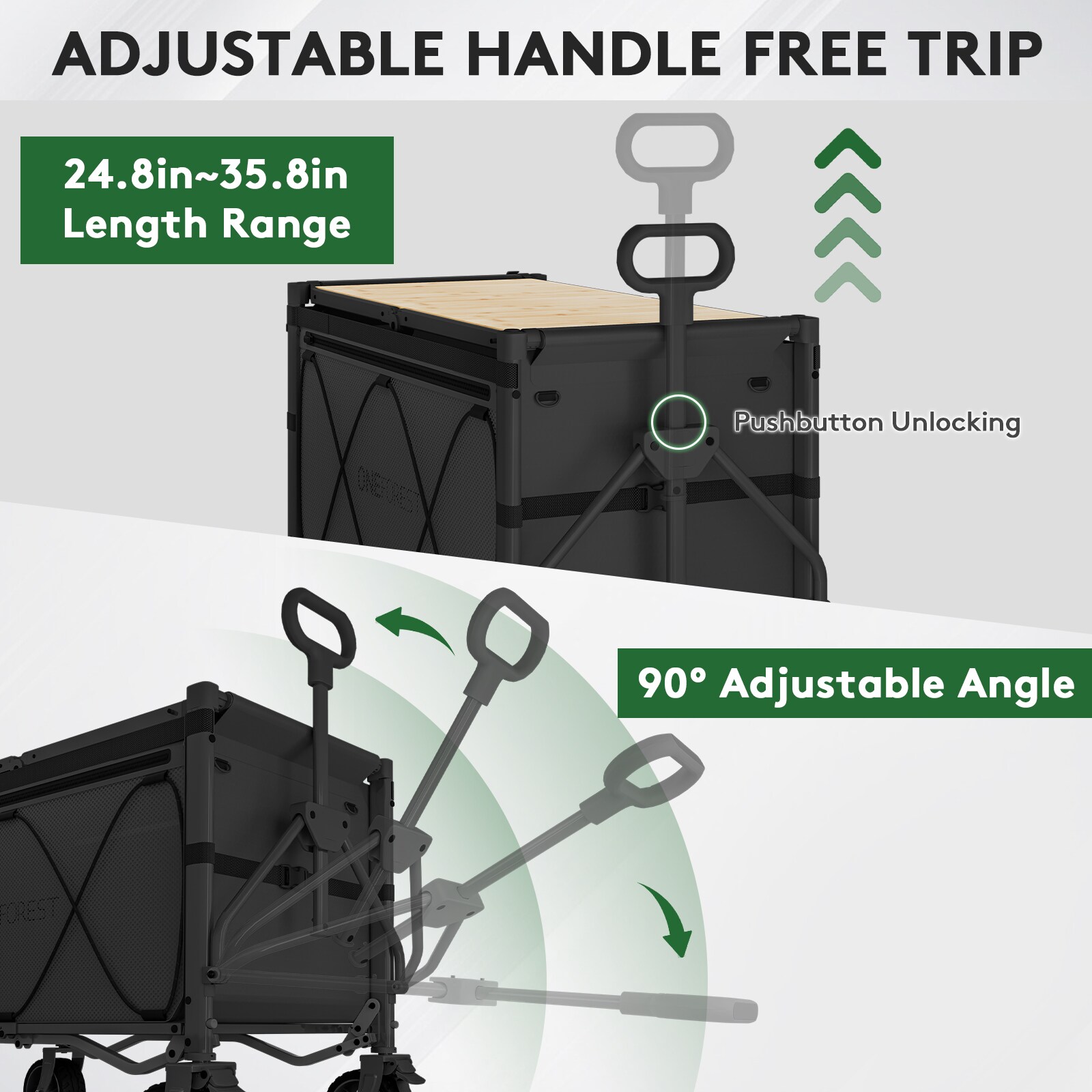 JEAREY 5.3-cu ft Cast iron Folding Yard Cart