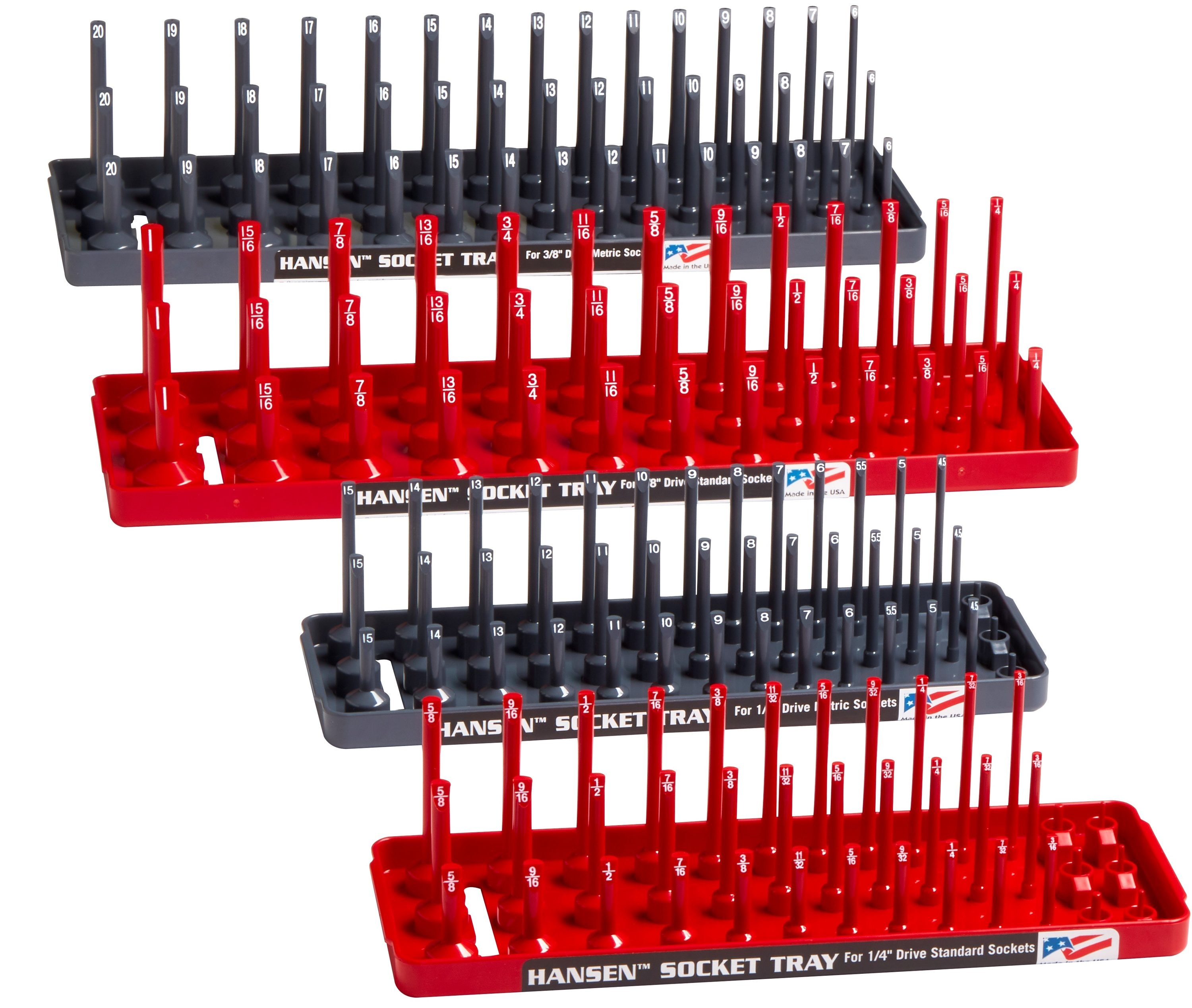 Hansen Global 92003 Plastic Socket storage 4 Socket Storage Trays