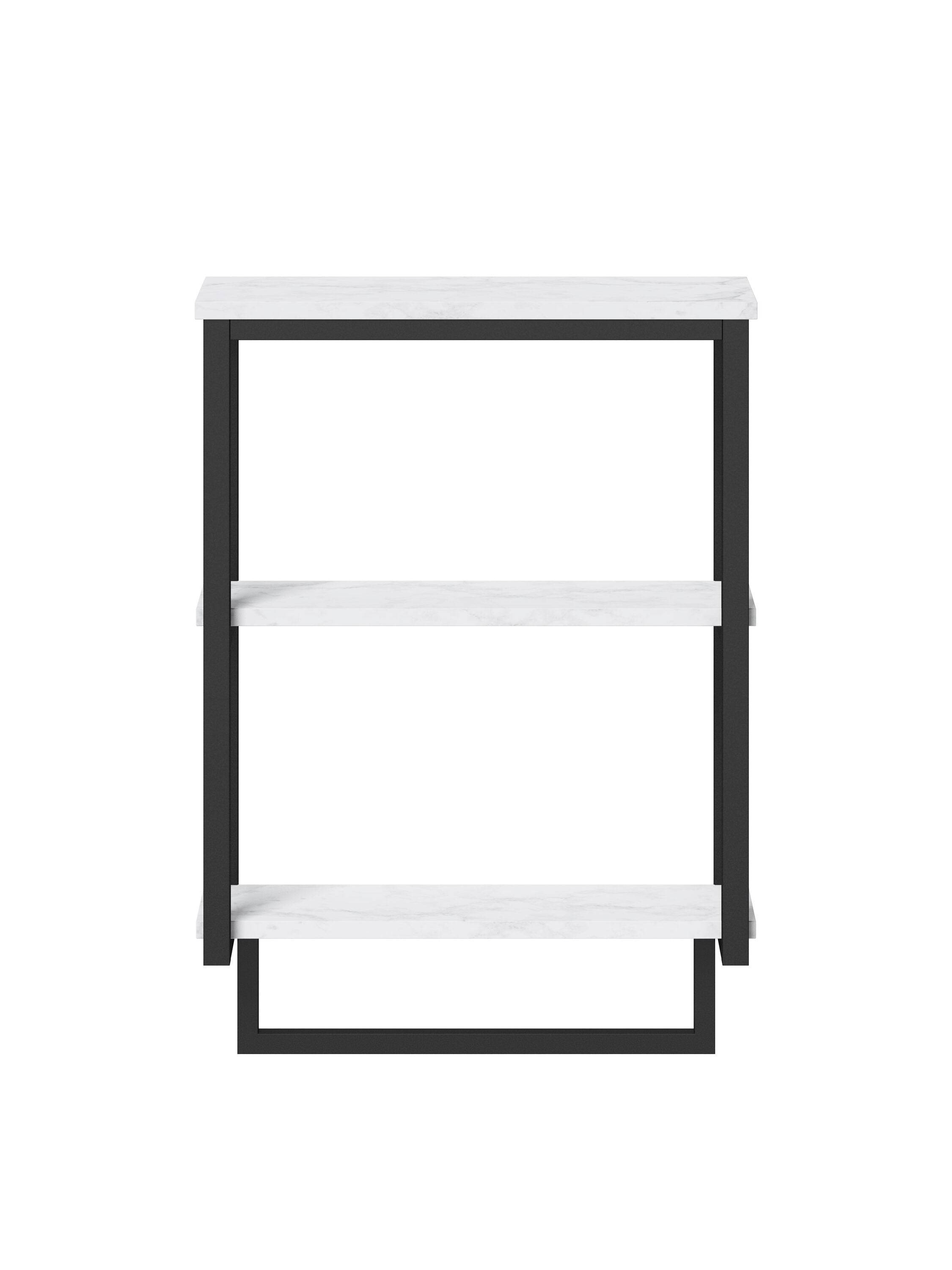 mDesign Steel/Plastic 2-Tier Bathroom Organizer Corner Shelf - Clear/Matte  Black