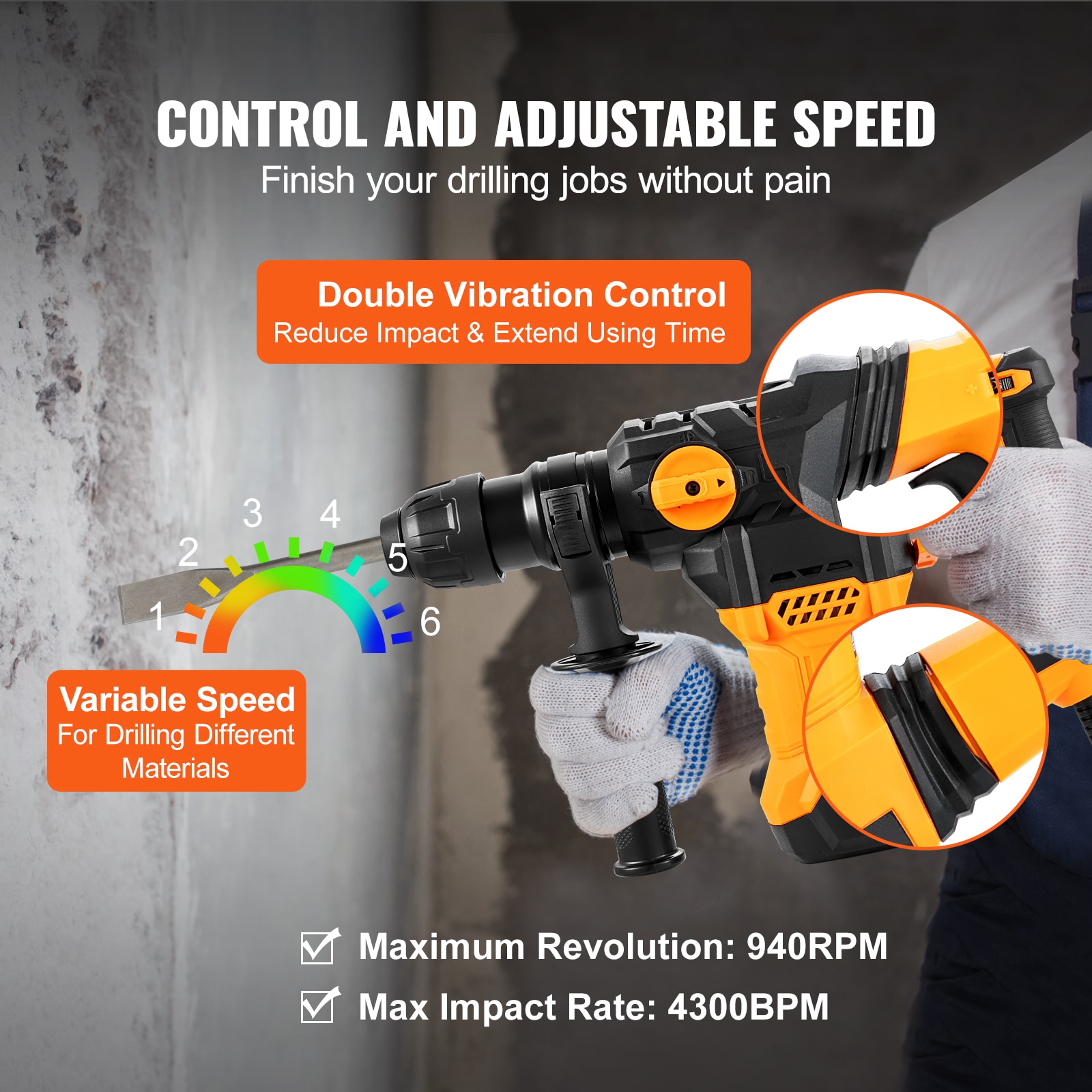 SKYSHALO YSDCZXMC32MM1HR4RV1 Cordless-Rotary-Hammers - View #6