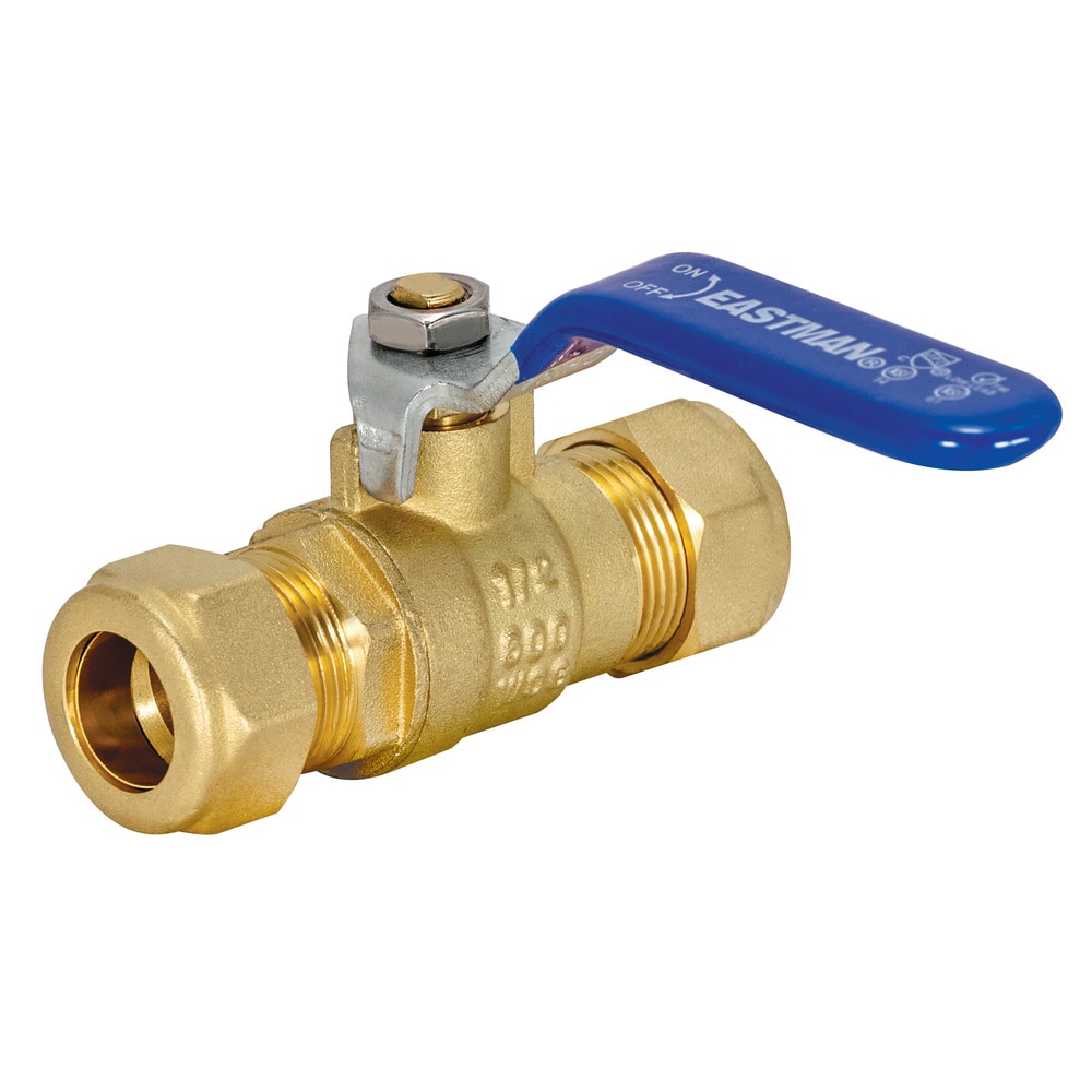 2pk 22mm Lever Ball Valve Blue & Red Handle Brass Compression Fitting Shut-off 