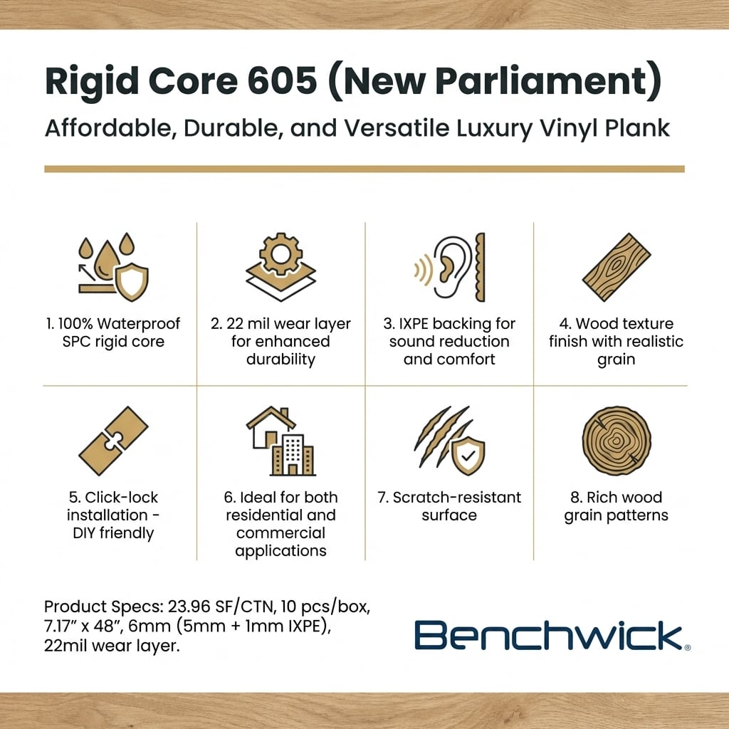 Benchwick 605-1072 CUT SAMPLE Luxury-Vinyl-Plank-Samples - View #6