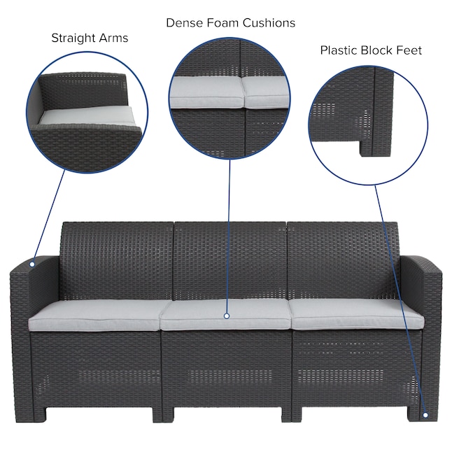 Flash Furniture Sofa Gray Cushion S, Pvc Mesh Fabric For Outdoor Furniture Uk
