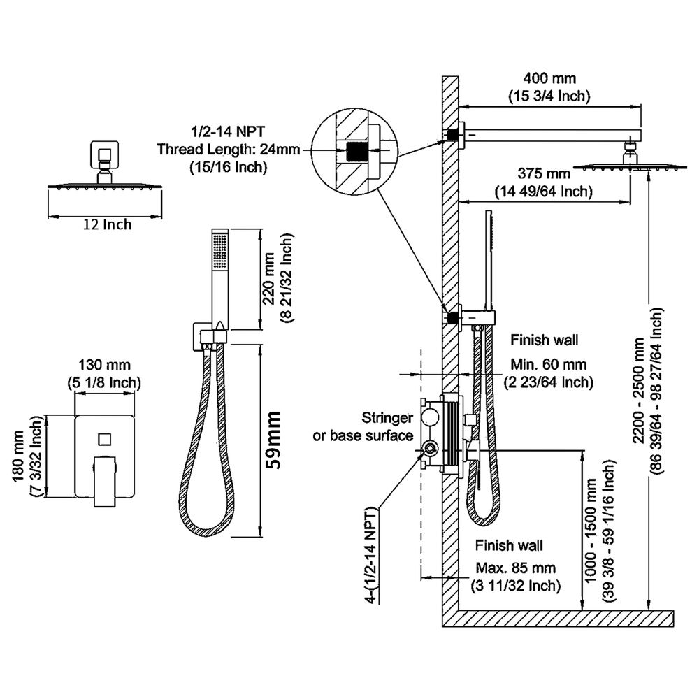 Blisstyle SHWR258 Fixed-Showerhead - View #6