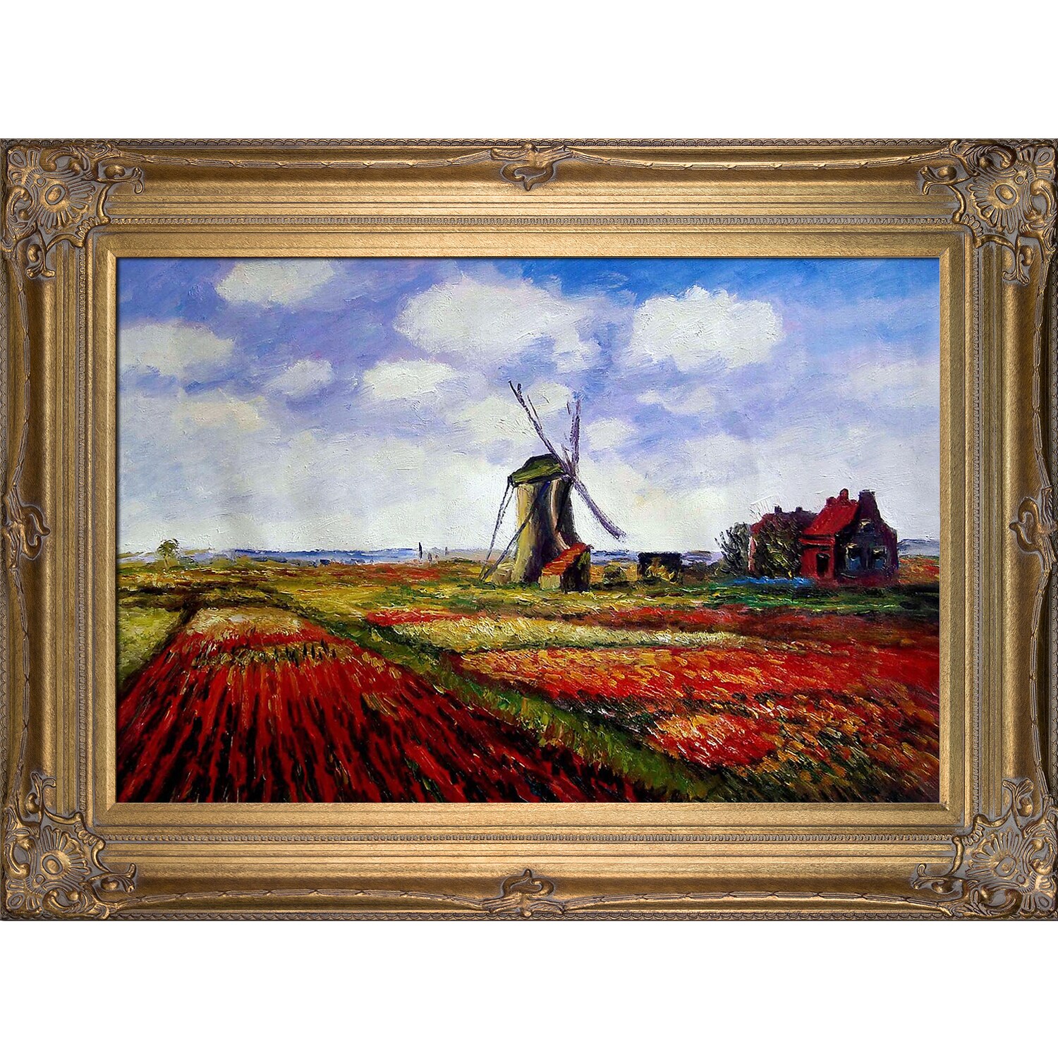 Claude Monet Prints, Tulip Fields with the Rijnsburg Windmill, Canvas ...