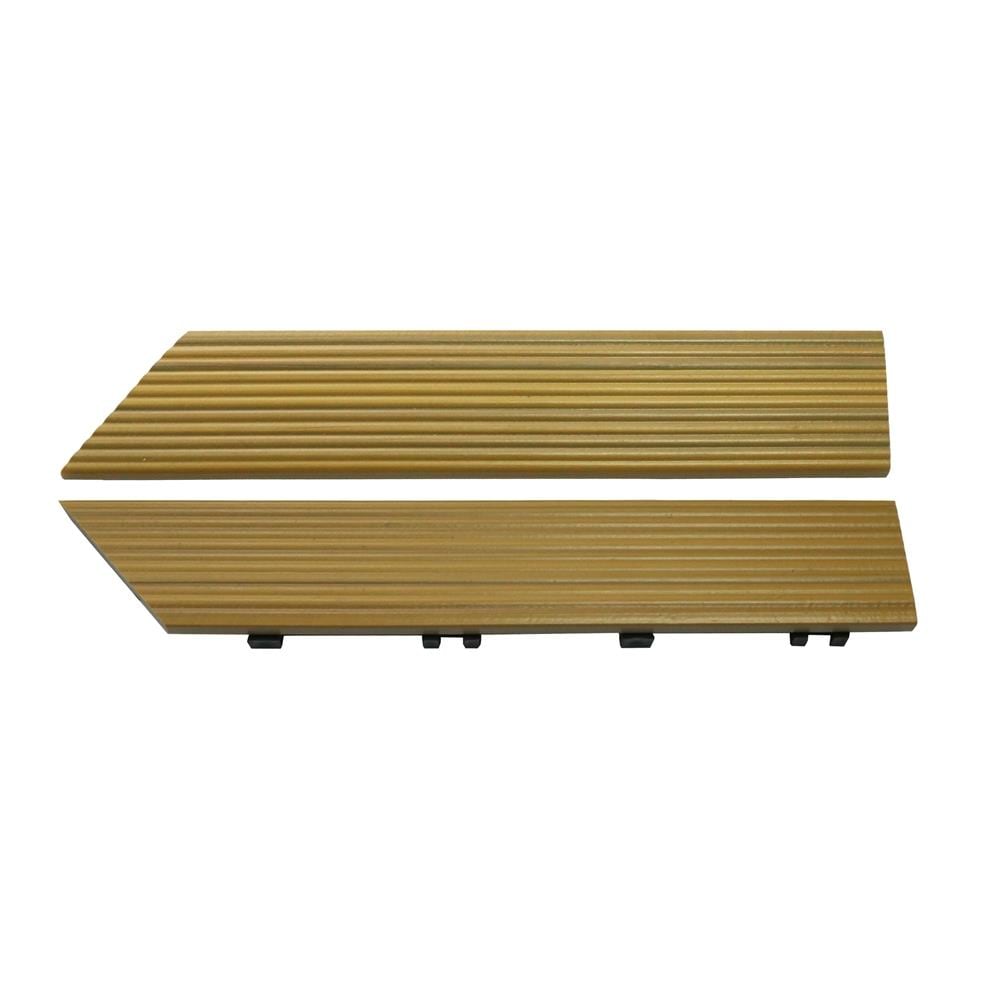 NewTechWood US-QD-OF-ZX-OK 2-in x 12-in 2 -Pack English Oak Prefinished Composite Deck tile transition ( 0.5-sq ft )