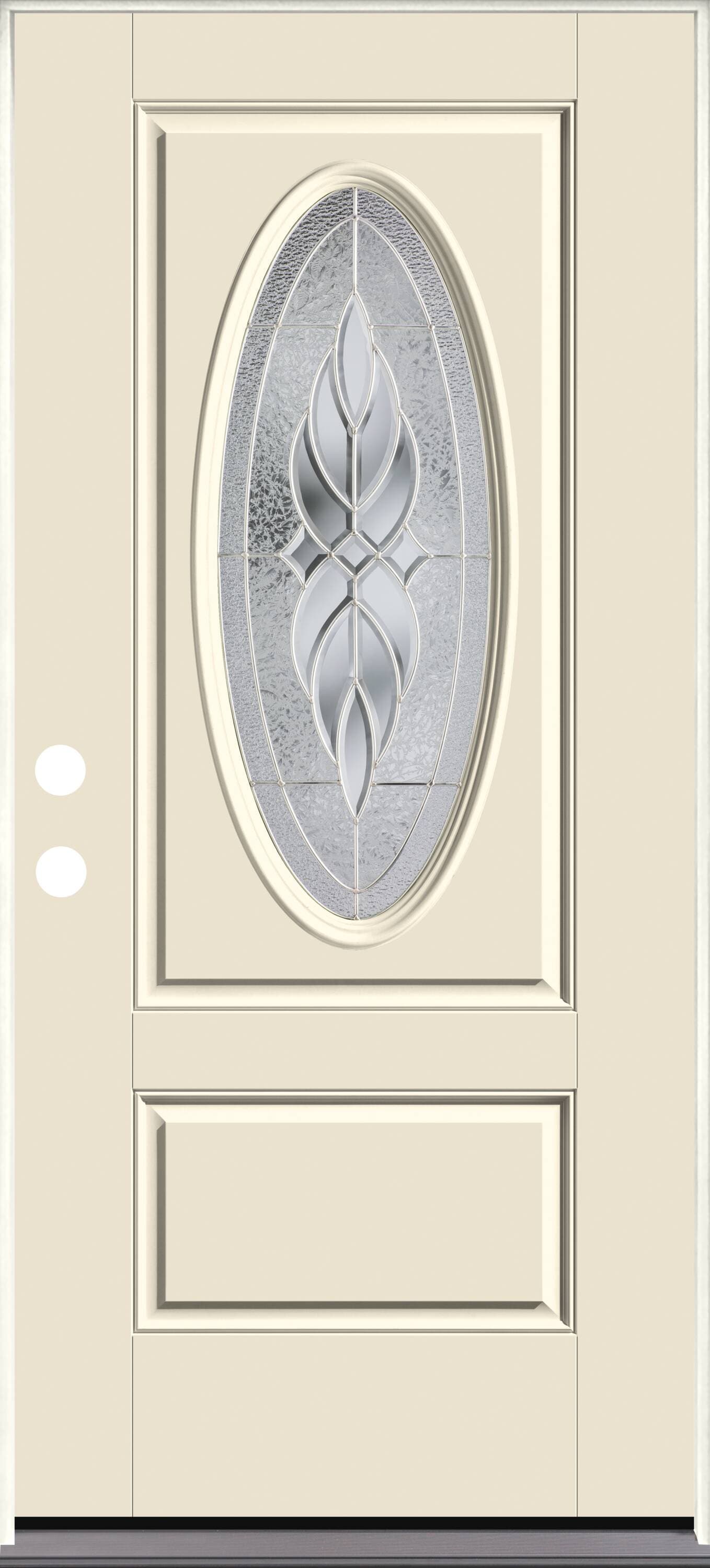 Therma-Tru TT649141 Varissa Entry Door 36-in x 80-in x 4-9/16-in Fiberglass Oval lite Right-hand inswing Unfinished Prehung Front Door Insulating core