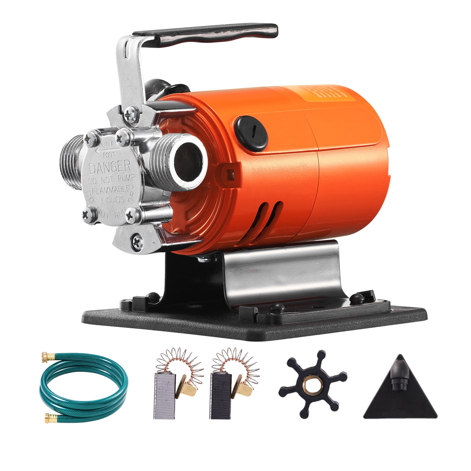 VEVOR SCJLSCB110HP00525V1 Water Transfer Pump  120V AC 360 GPH 1/10 HP  Portable Electric Utility Pump with 6 ft Suction Hose Kit  Carbon Brushes  Impeller  Suction Strainer  for Garden  Rain Barrel  Pool  Pond  Aquarium