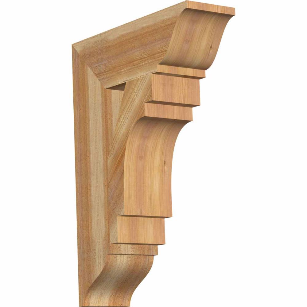 Ekena Millwork BKT06X20X28MRC01RWR Merced traditional rough sawn 6-in x 20-in x 28-in Western red cedar Brown Wood Standard bracket