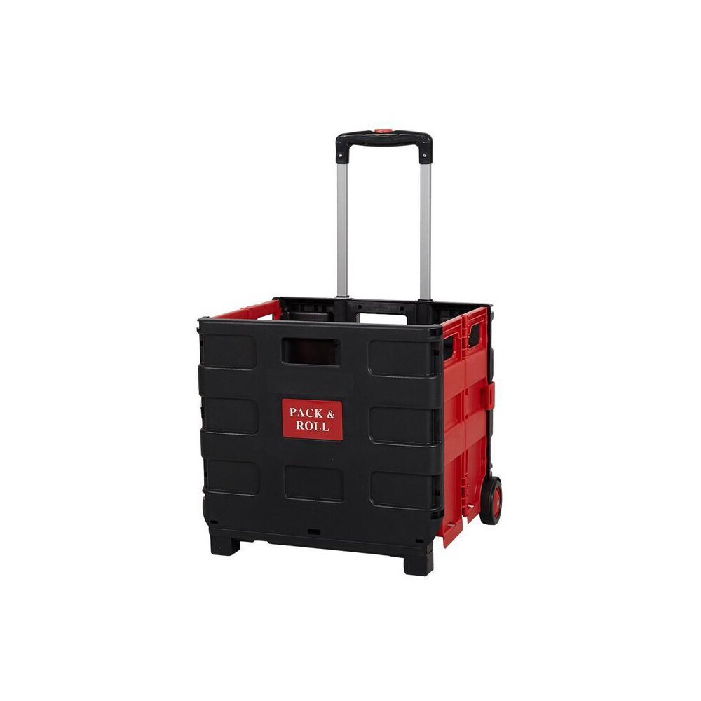 Kahomvis QD-QPW2-1199 Folding Shopping Cart with Wheel Plastic Folding Yard Cart