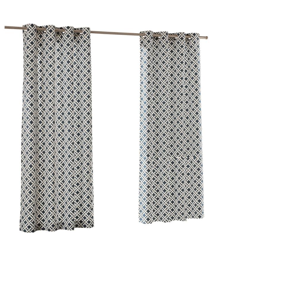 PARASOL 15932052095IND 95-in Indigo Polyester Light Filtering Grommet Single Curtain Panel
