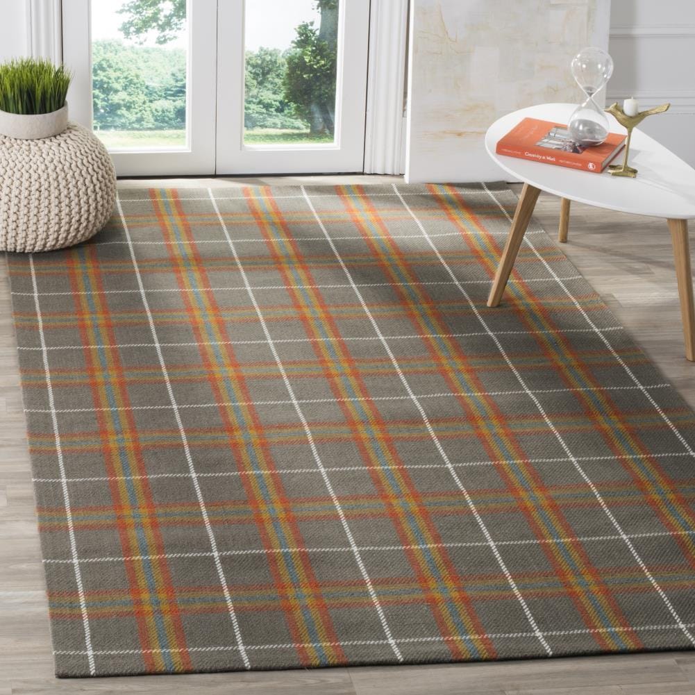 Marbella Gray and Orange Hand Loomed Wool Area Rug