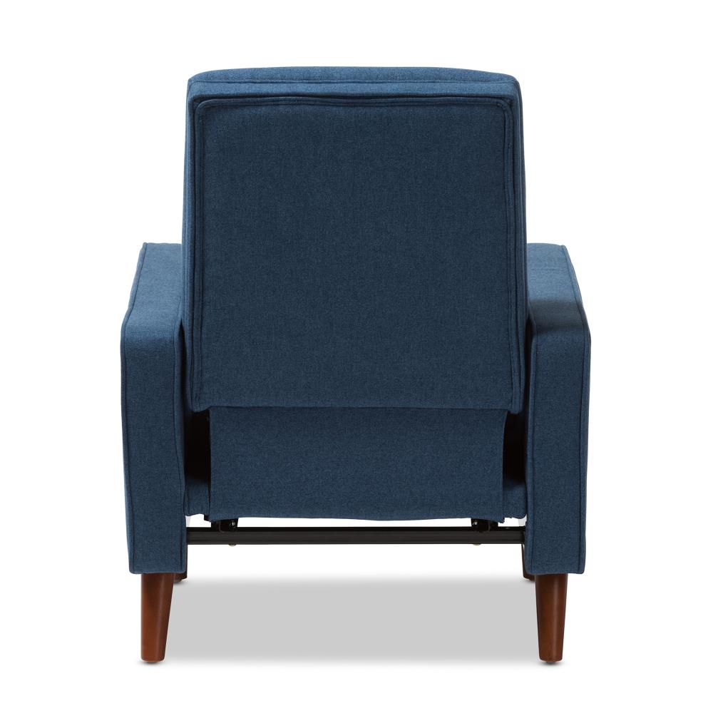 Baxton Studio Mathias Blue Linen Upholstered Tufted Zero Gravity