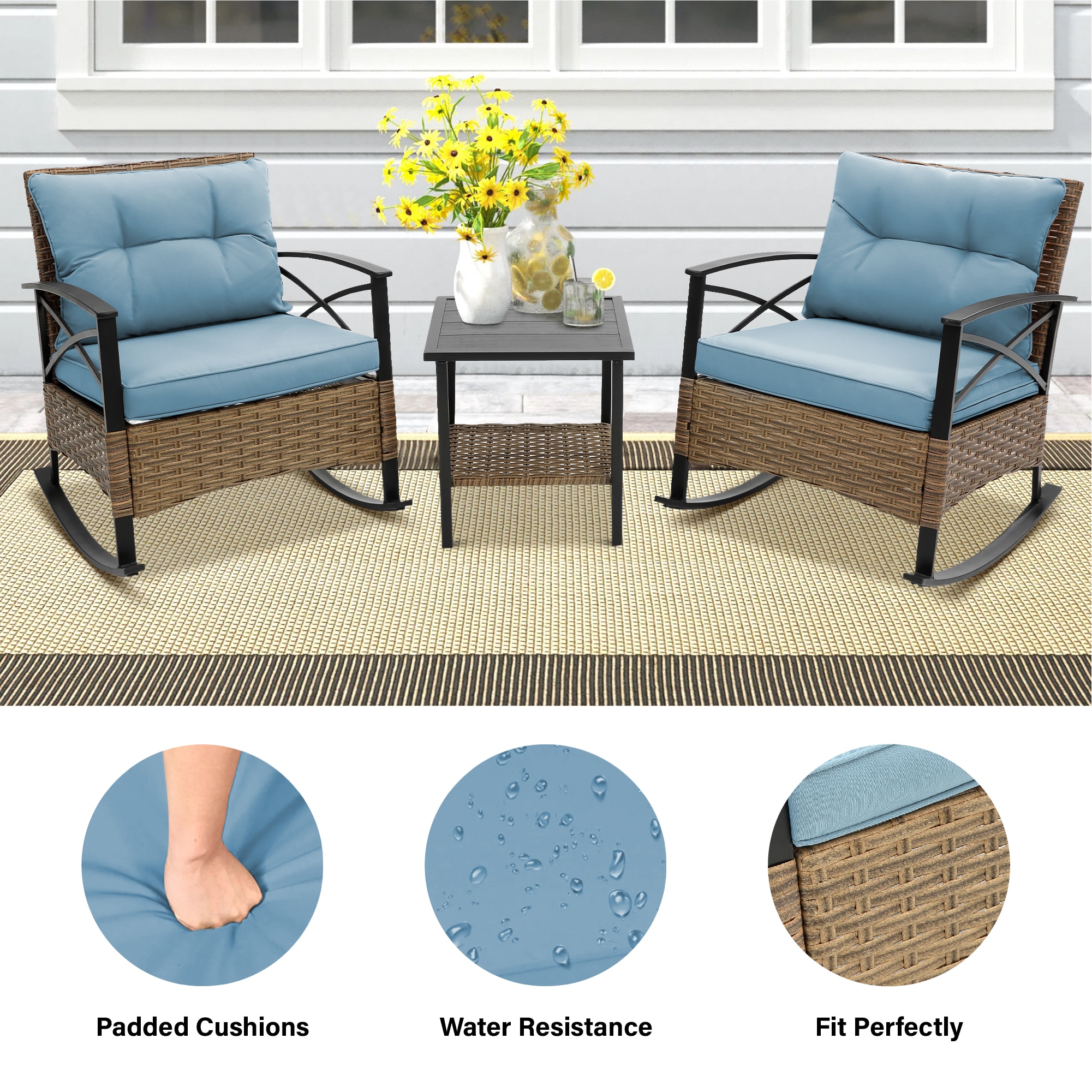 Forclover MONMTM08DG Patio-Conversation-Sets - View #3