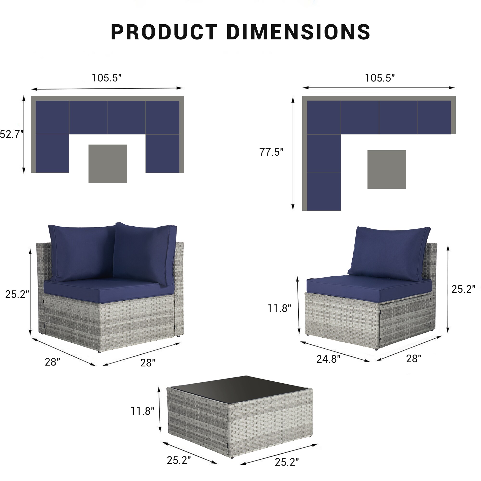 Forclover MONMHI11BR Patio-Conversation-Sets - View #2