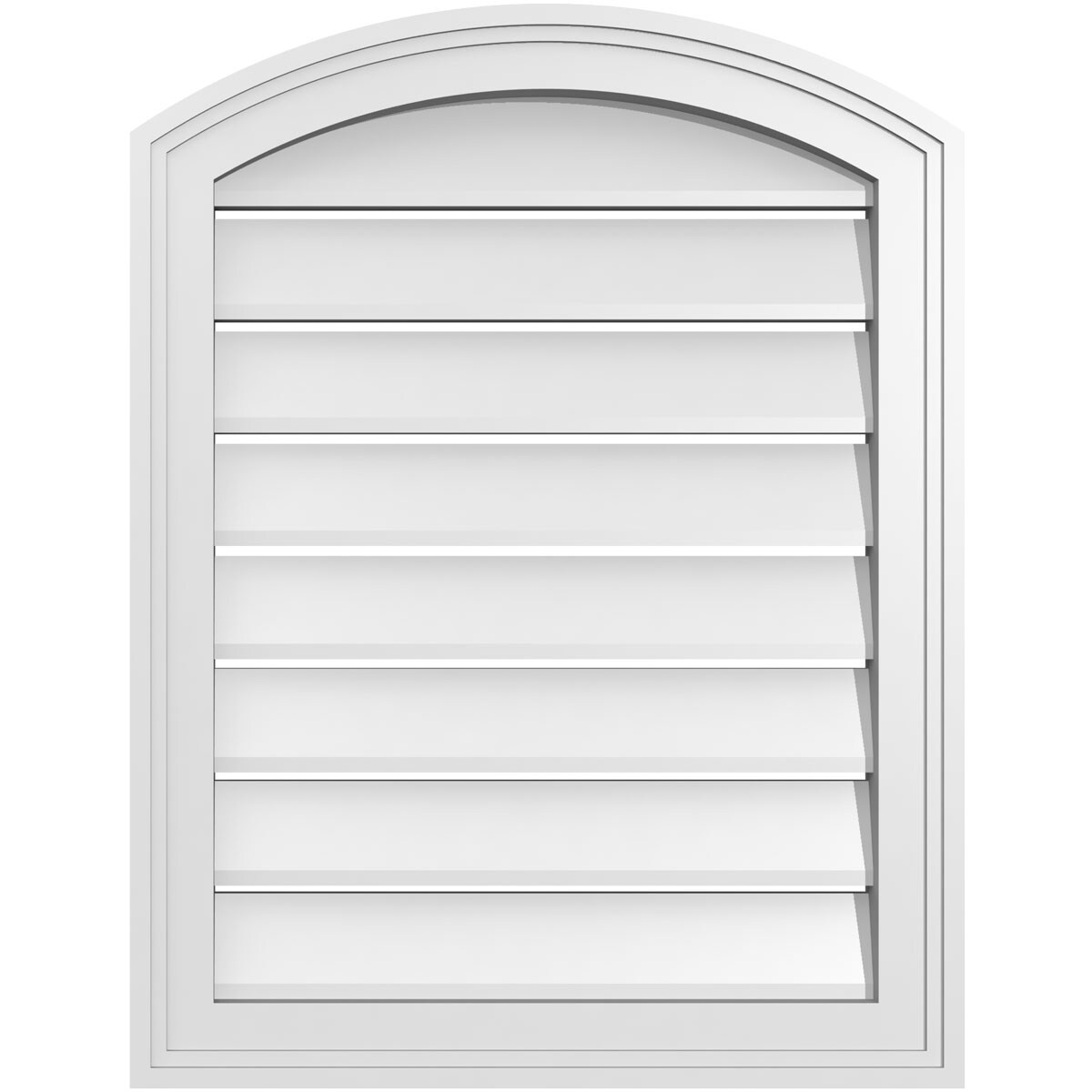 Ekena Millwork GVPAR20X2602SF 20-Inches x 26-Inches Off-white Round top PVC Gable Louver Vent