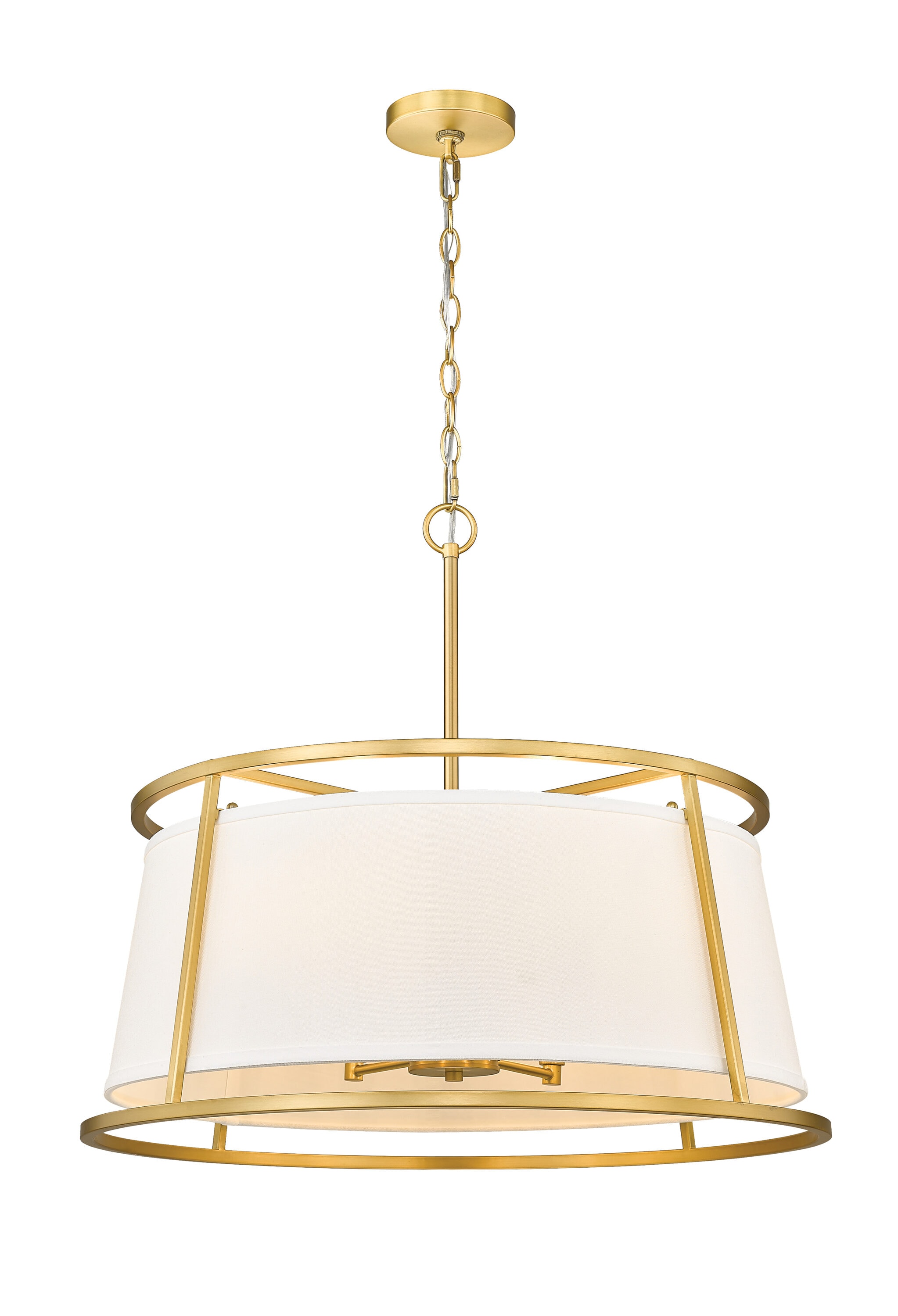 Z-Lite Lenyx Pendant 6-Light Rubbed Brass Transitional Drum 