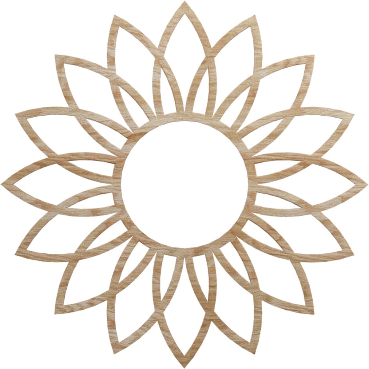 Ekena Millwork CMWP28X28X0375DARO Daisy Fretwork 28-in W x 28-in L Contemporary Red Oak Wood Whole Ceiling Medallion