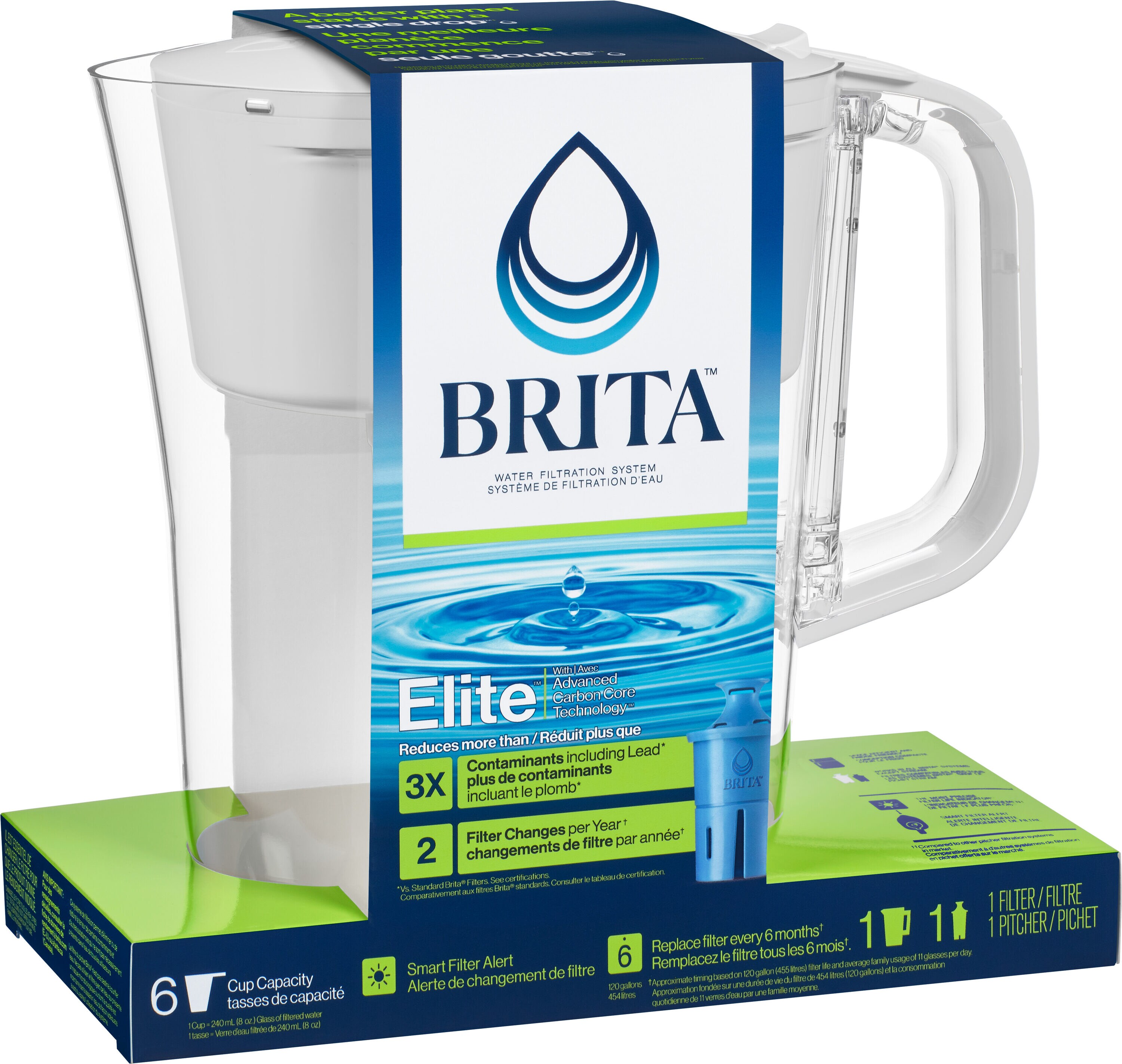 Brita Denali 6-cup White Plastic Water Filter Pitcher 6025836455 at ...