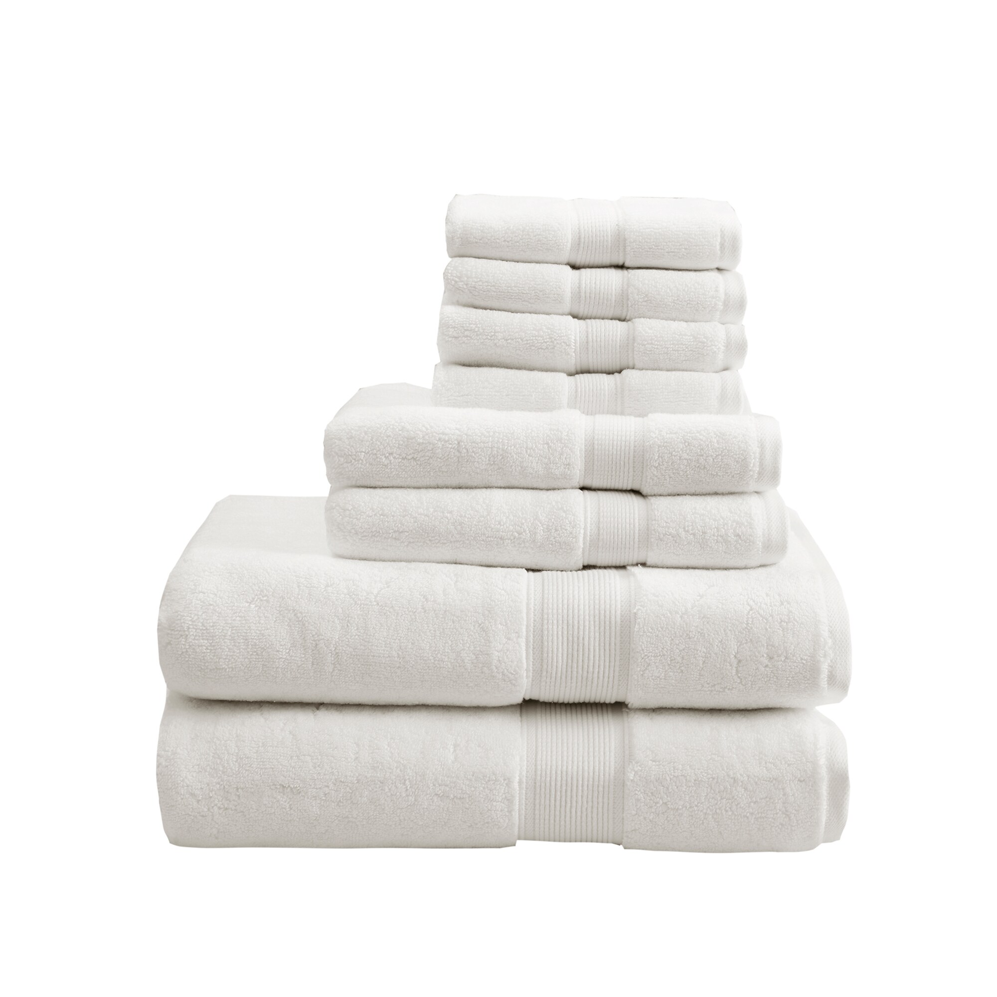 Oversized Cream Turkish Cotton 8-Piece Towel Set