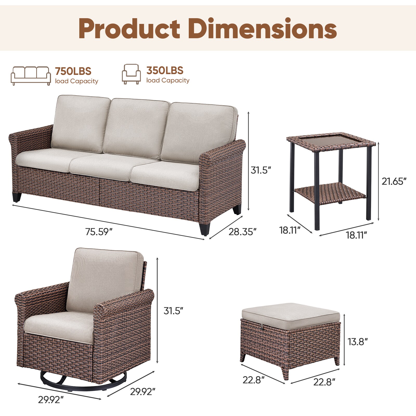 Rilyson FSWTB991244 Patio-Conversation-Sets - View #10