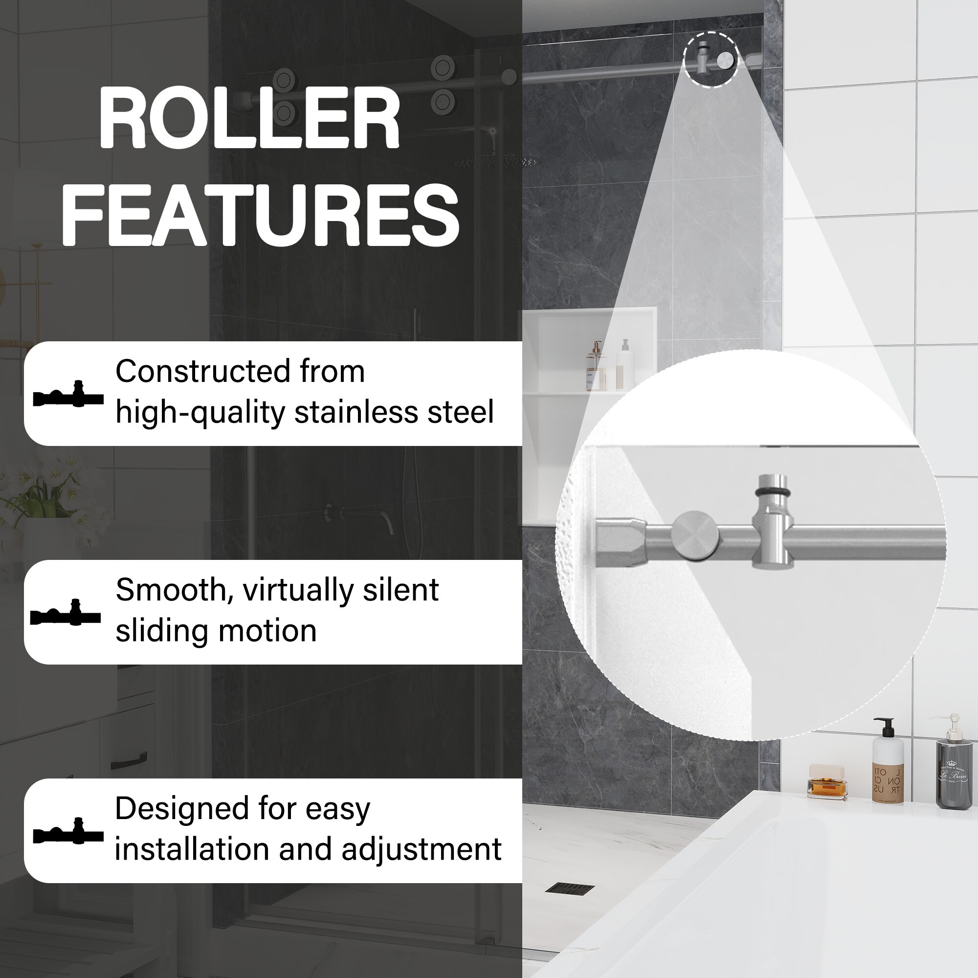 CASAINC CA-LBD5-4876BN Shower-Doors - View #5