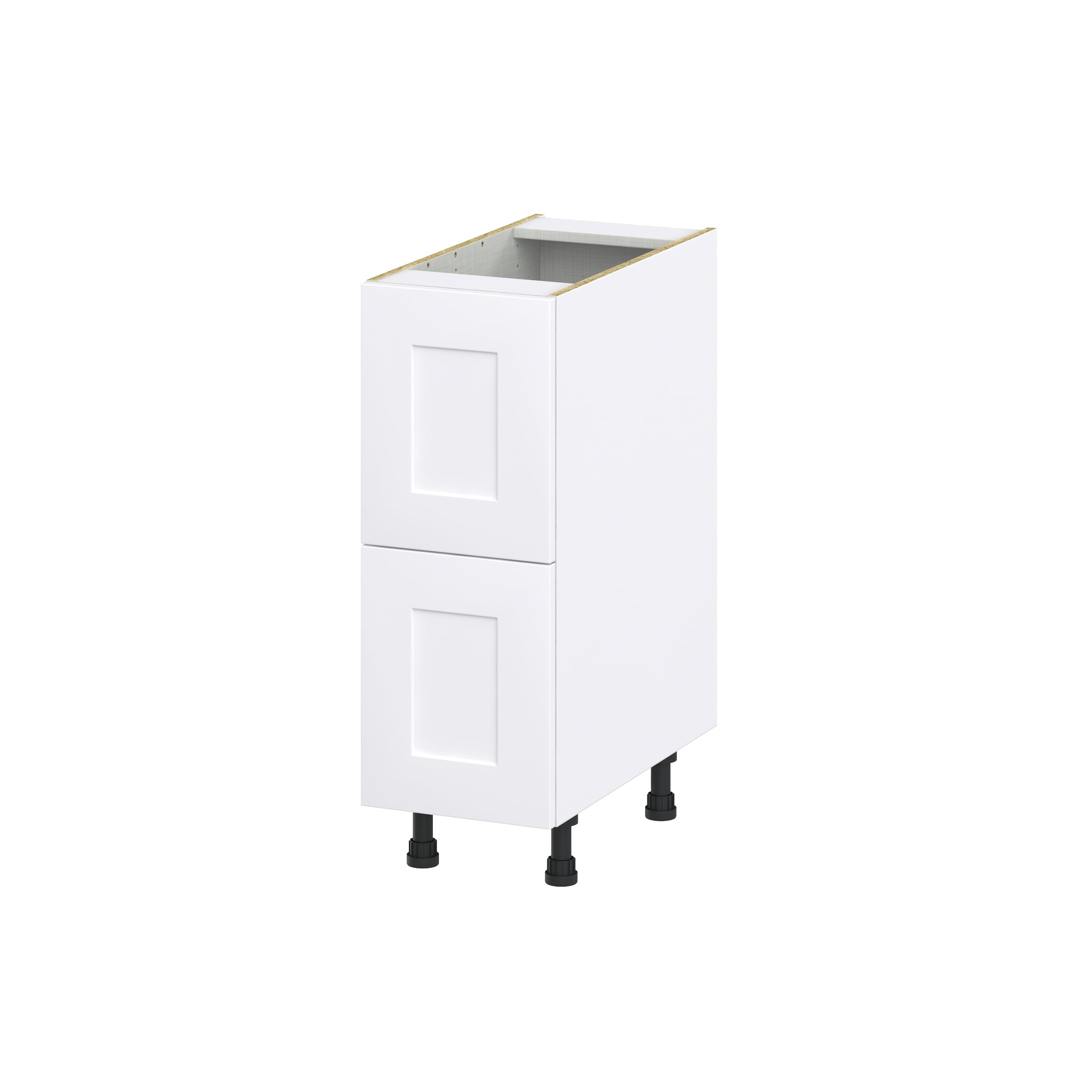 Hugo&Borg DSB2D12-JO Jolie 12-in W x 34.5-in H x 24-in D Warm White 2 -Drawers Drawer Base Fully assembled Cabinet (Recessed Panel Shaker)