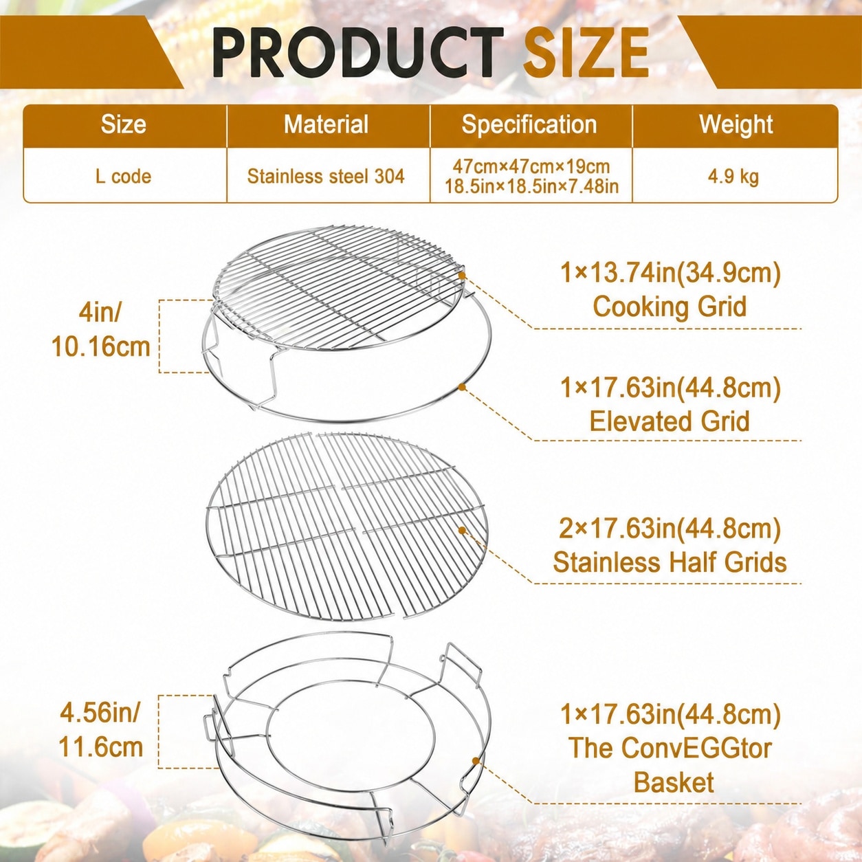 JVFCXXV LJV0709C111 Gas-Grill-Cookgrates-Warmracks - View #2