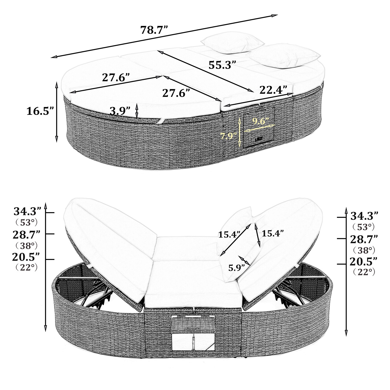 Bybafun YA0100344 Patio-Sofas-Daybeds - View #2