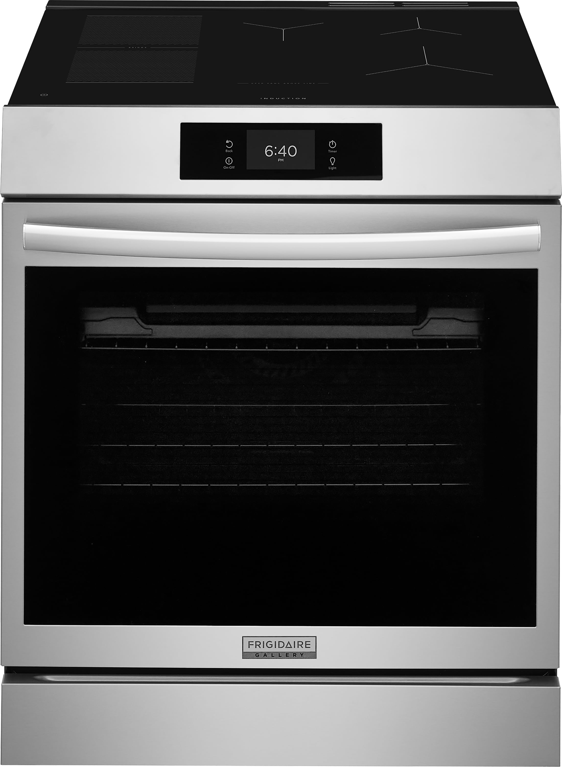 Frigidaire Gallery GCFI3070BF Gallery 30-in 5 burners 6.2-cu ft 6.2-cu ft / Air Fry Convection Oven Slide-In Single Induction Range ( Smudge-Proof Stainless Steel )