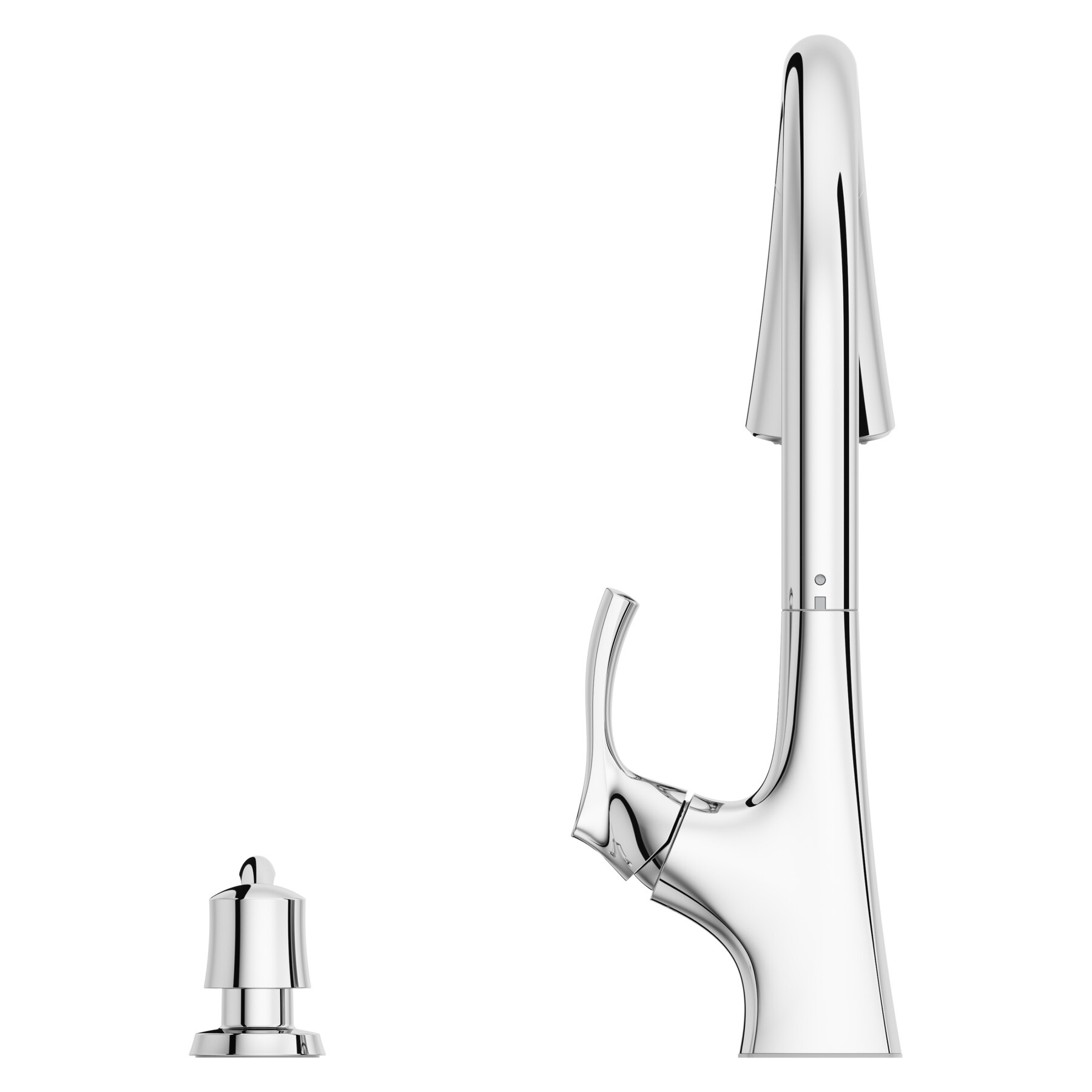Masey Polished Chrome Pull-Down Kitchen Faucet with Soap Dispenser