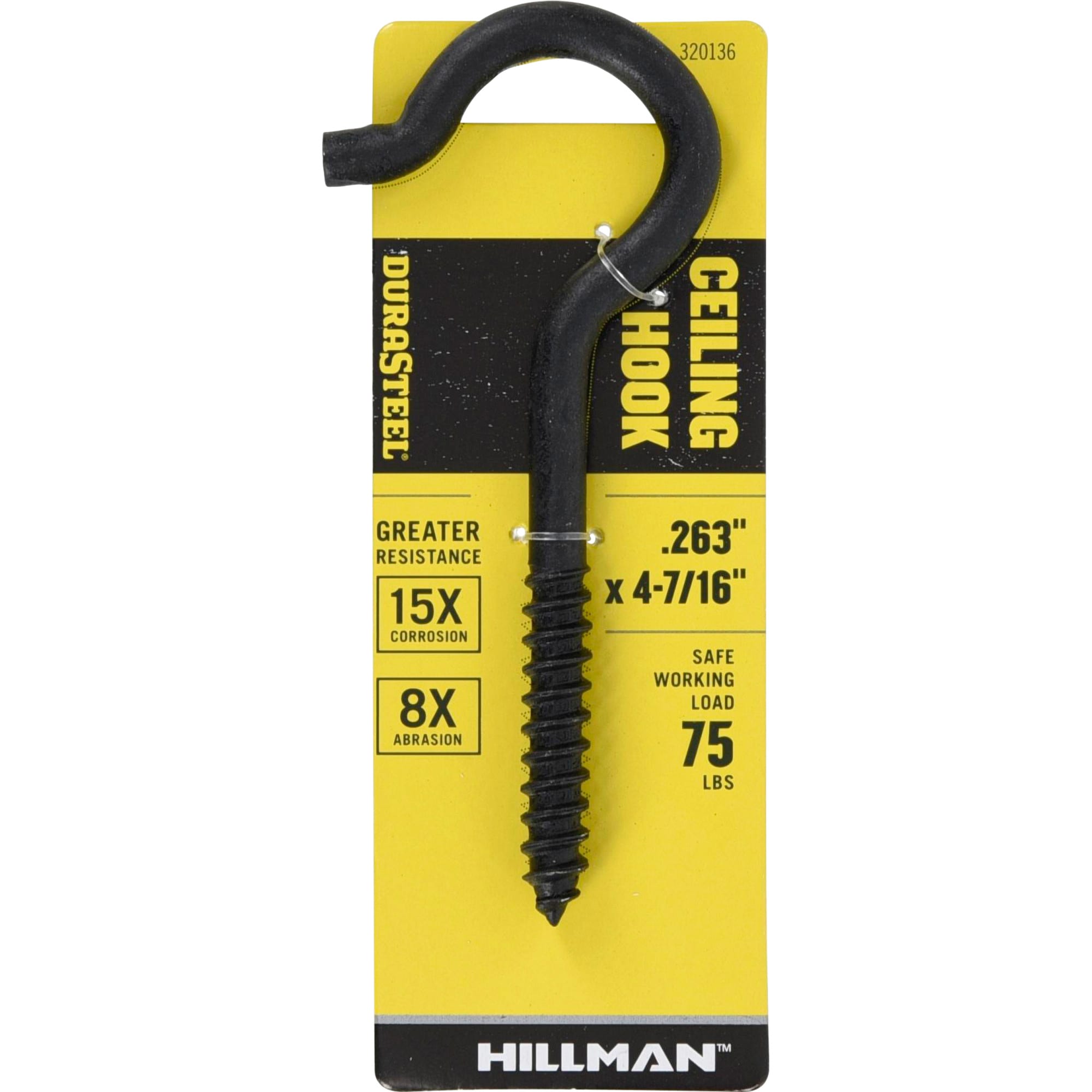 DuraSteel 0.125-in Black Steel Ceiling hook