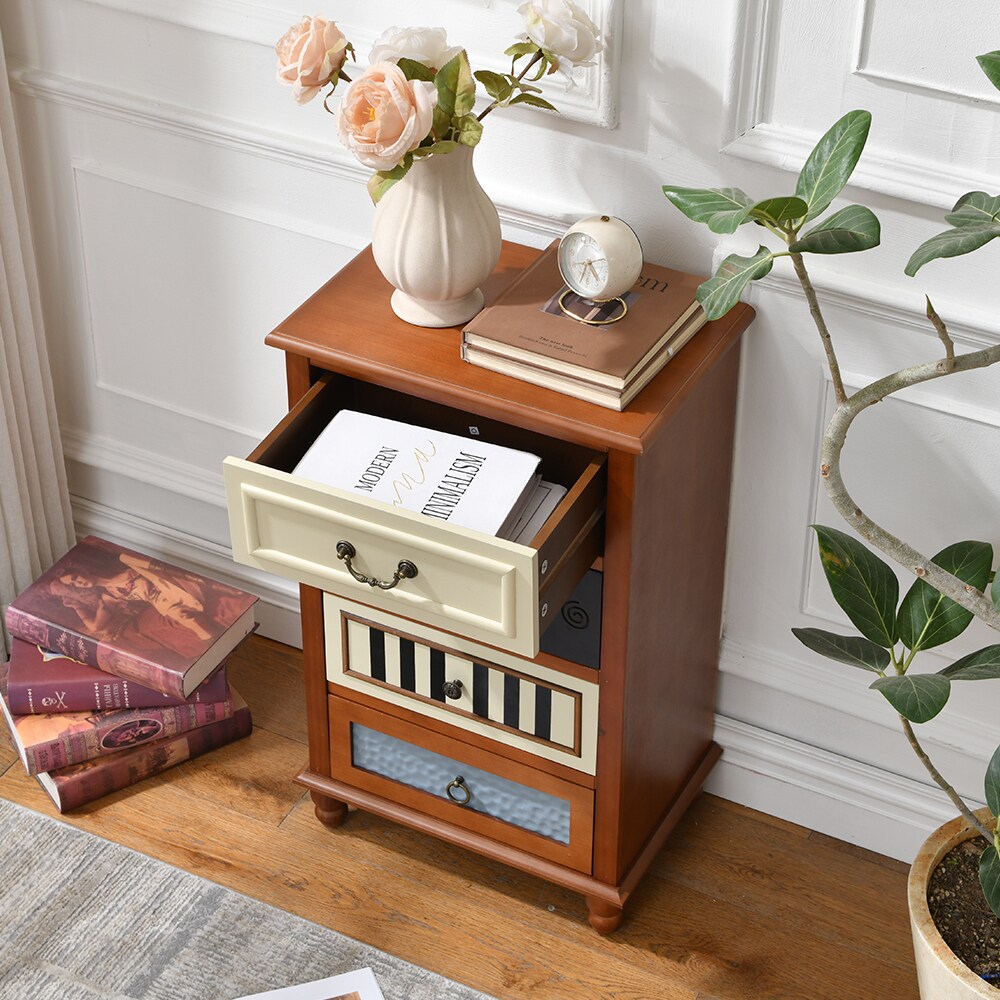 velocava 3 Drawer Storage Chest Decorative Accent Cabinet with Mixed ...