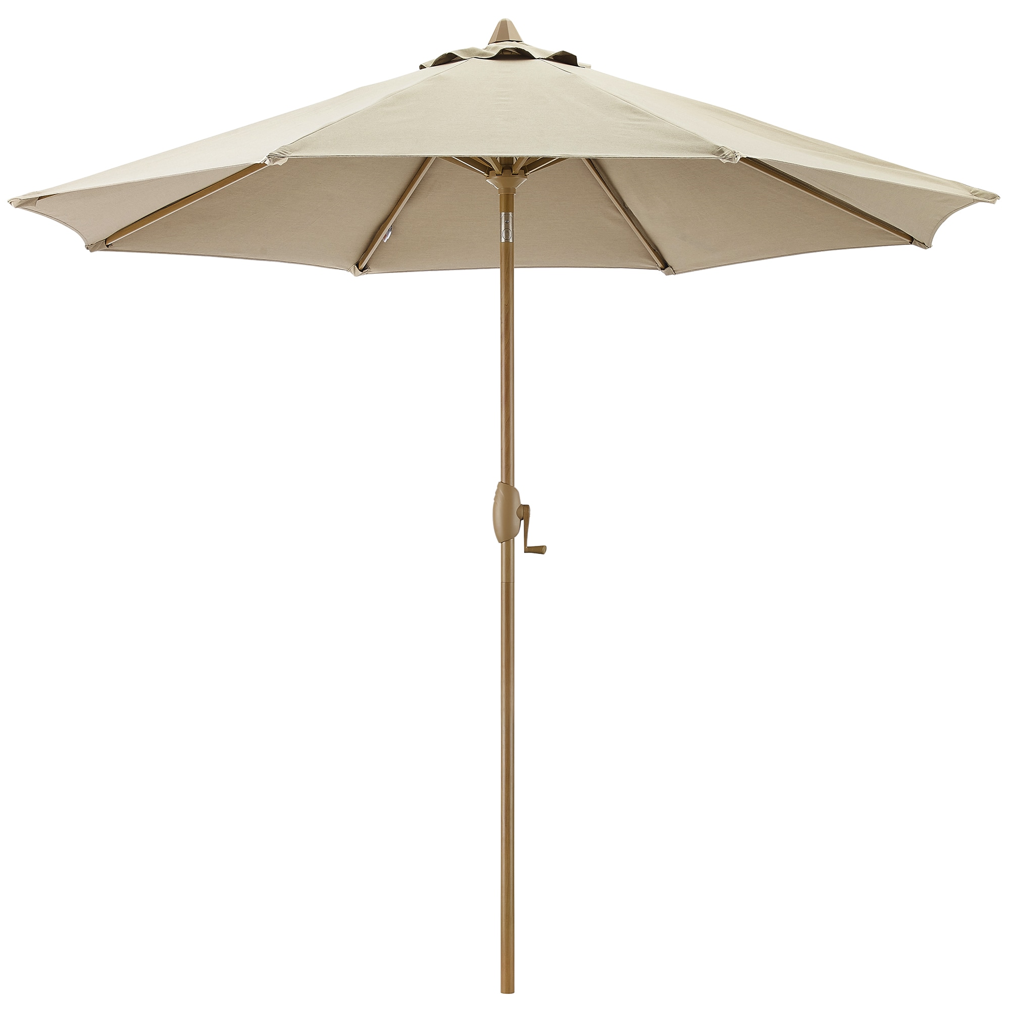 PEAK HOME FURNISHINGS 980019-WD-LS 9-ft Aluminum Beige Crank Market Patio Umbrella