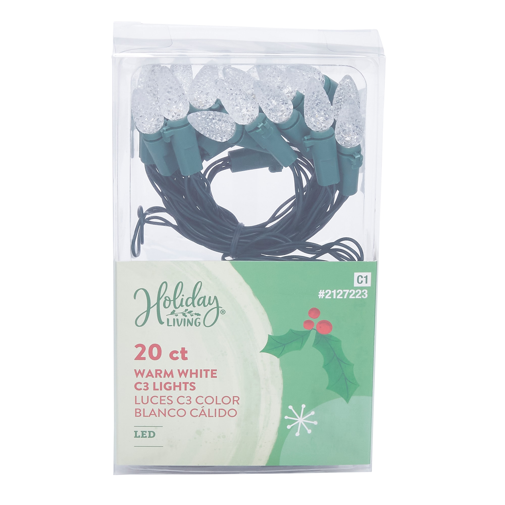 Holiday Living LW19-KX220 20-Count 6.33-ft White LED Battery-operated Christmas String Lights Timer