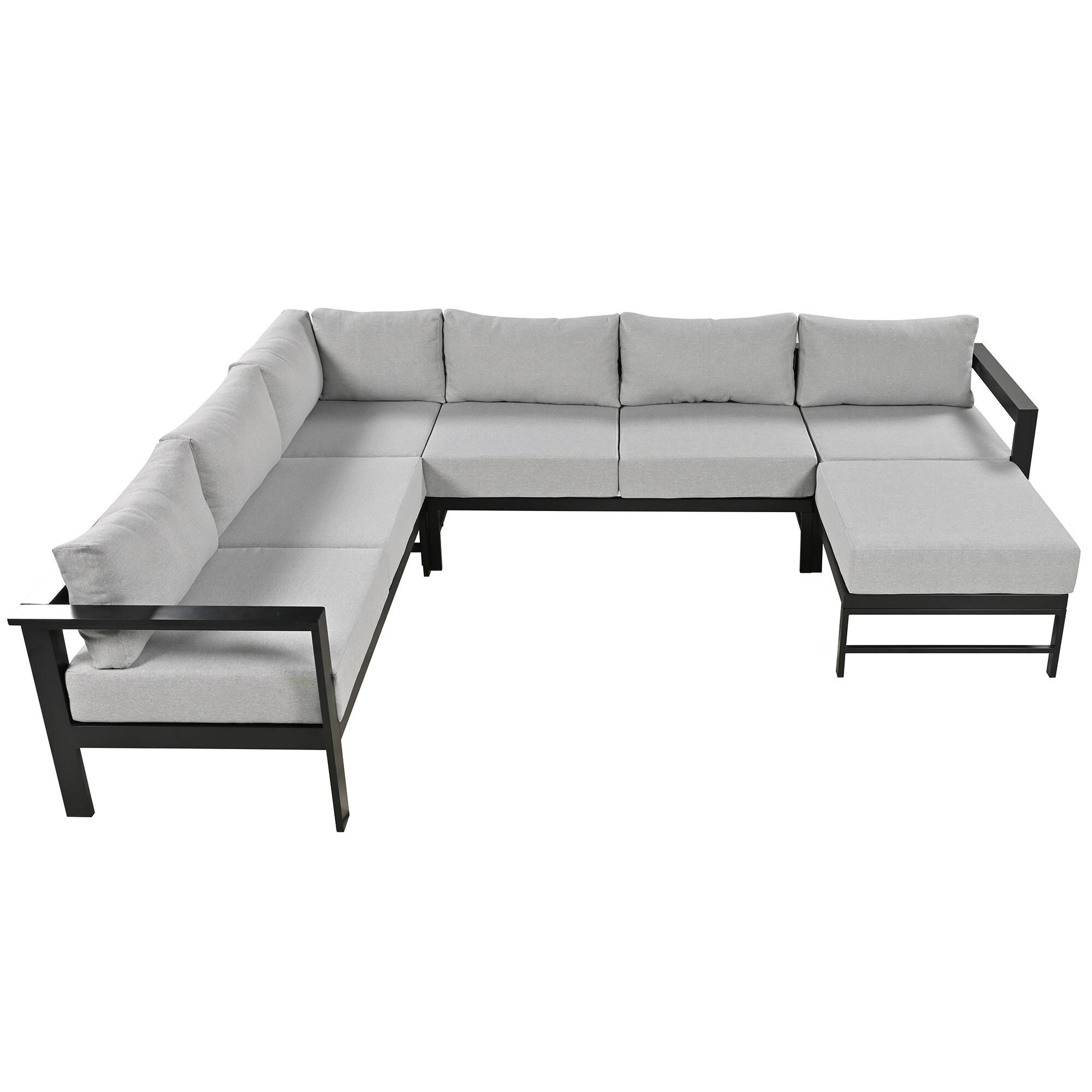Bayfeve BFUS-392E-PCS 4 -Piece Patio Sofa Conversation Set with Gray Cushions
