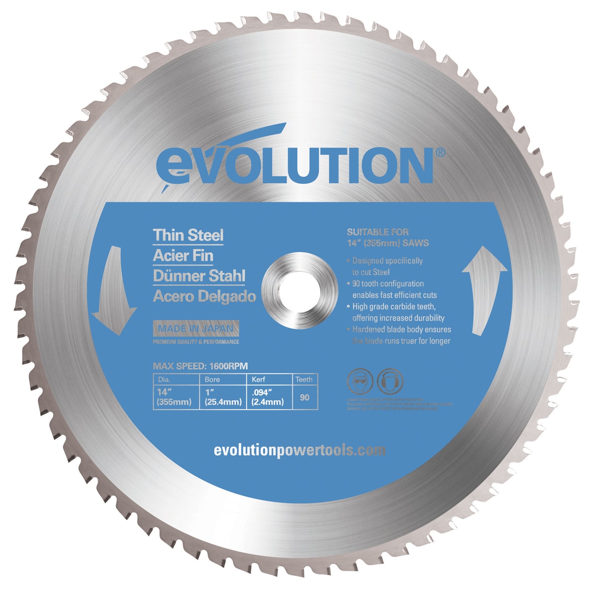 Evolution 14-in 90-Tooth Tungsten Carbide-tipped Steel Chop Saw Blade 14BLADETS Sansujyuku sansujyuku.com