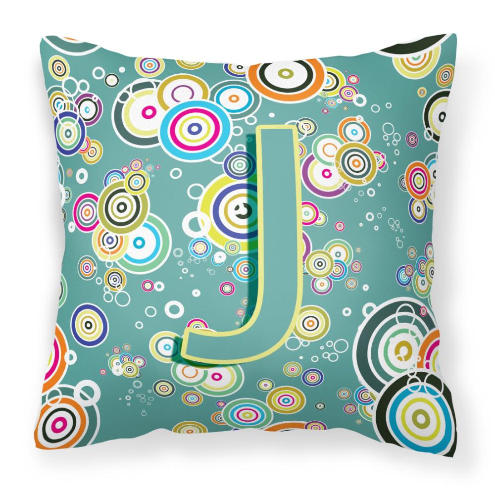 Caroline's Treasures CJ2015-JPW1414 Graphic Print Multicolor Square Monogram Throw Pillow