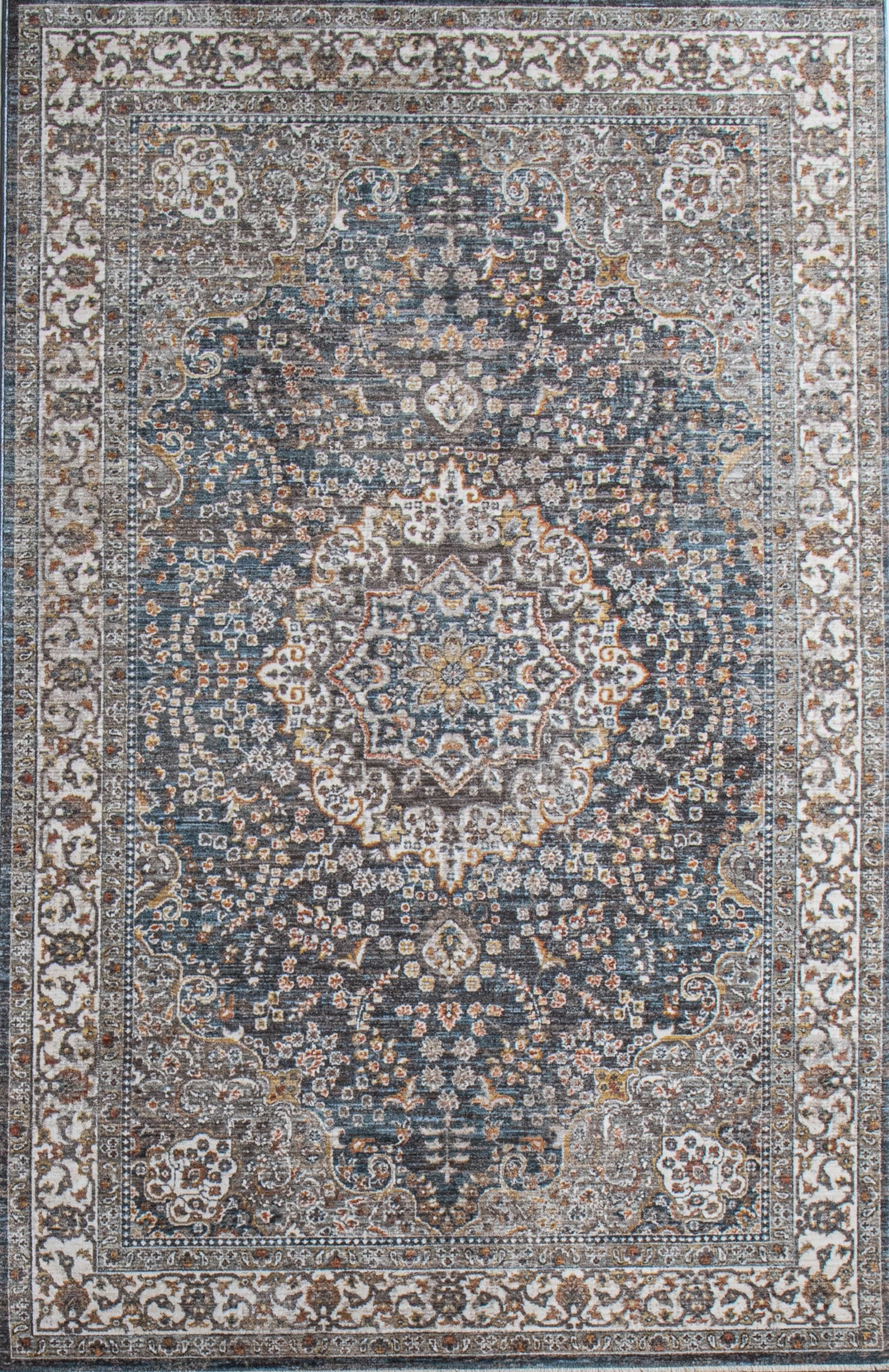 Bashian 649652327884 Legacy 8 x 10 (ft) Polyester Teal Rectangular Indoor Geometric Area rug