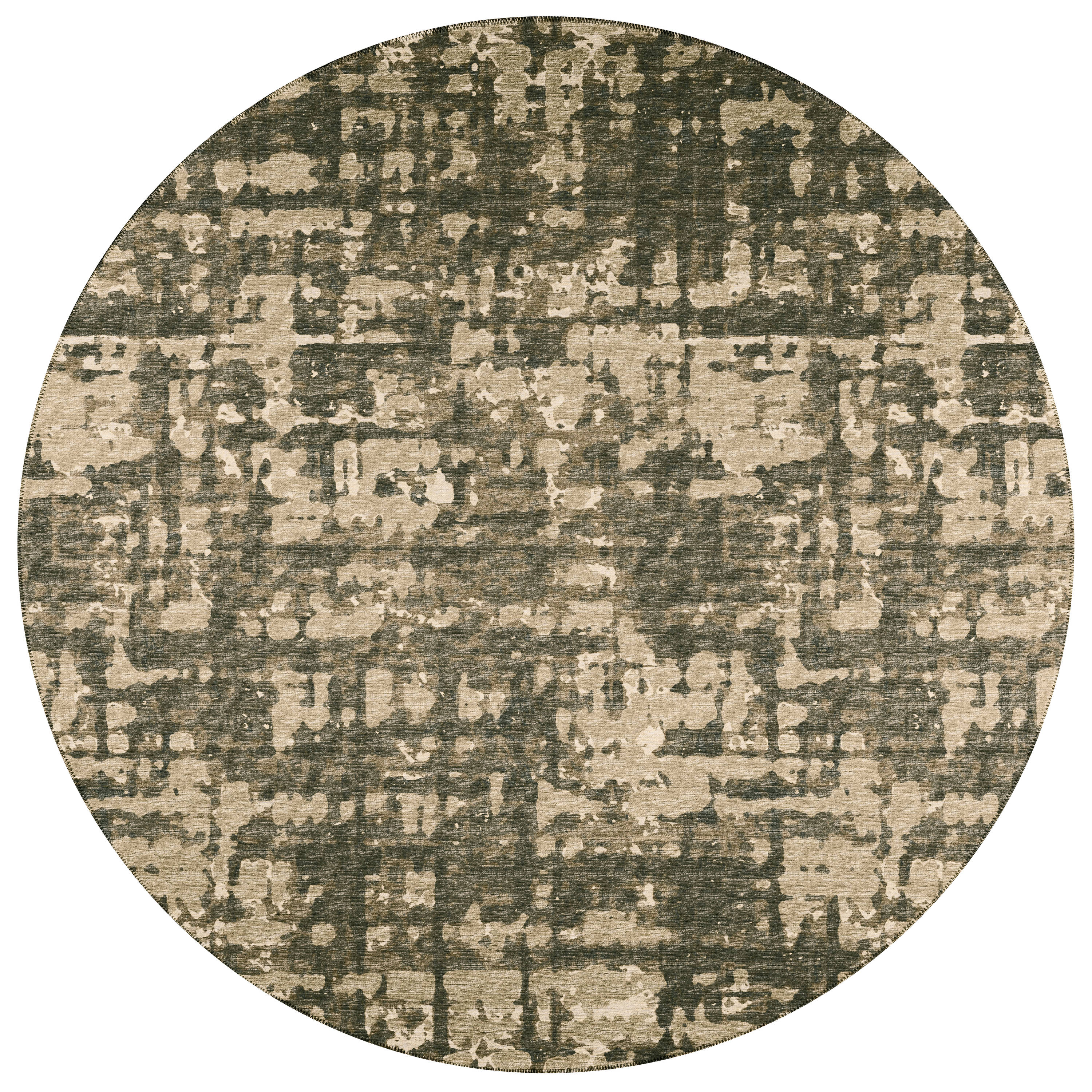 Addison Rugs ABV35EA8RO Bravado 8 x 8 (ft) Chenille Earth Round Indoor/Outdoor Abstract Southwestern Area rug