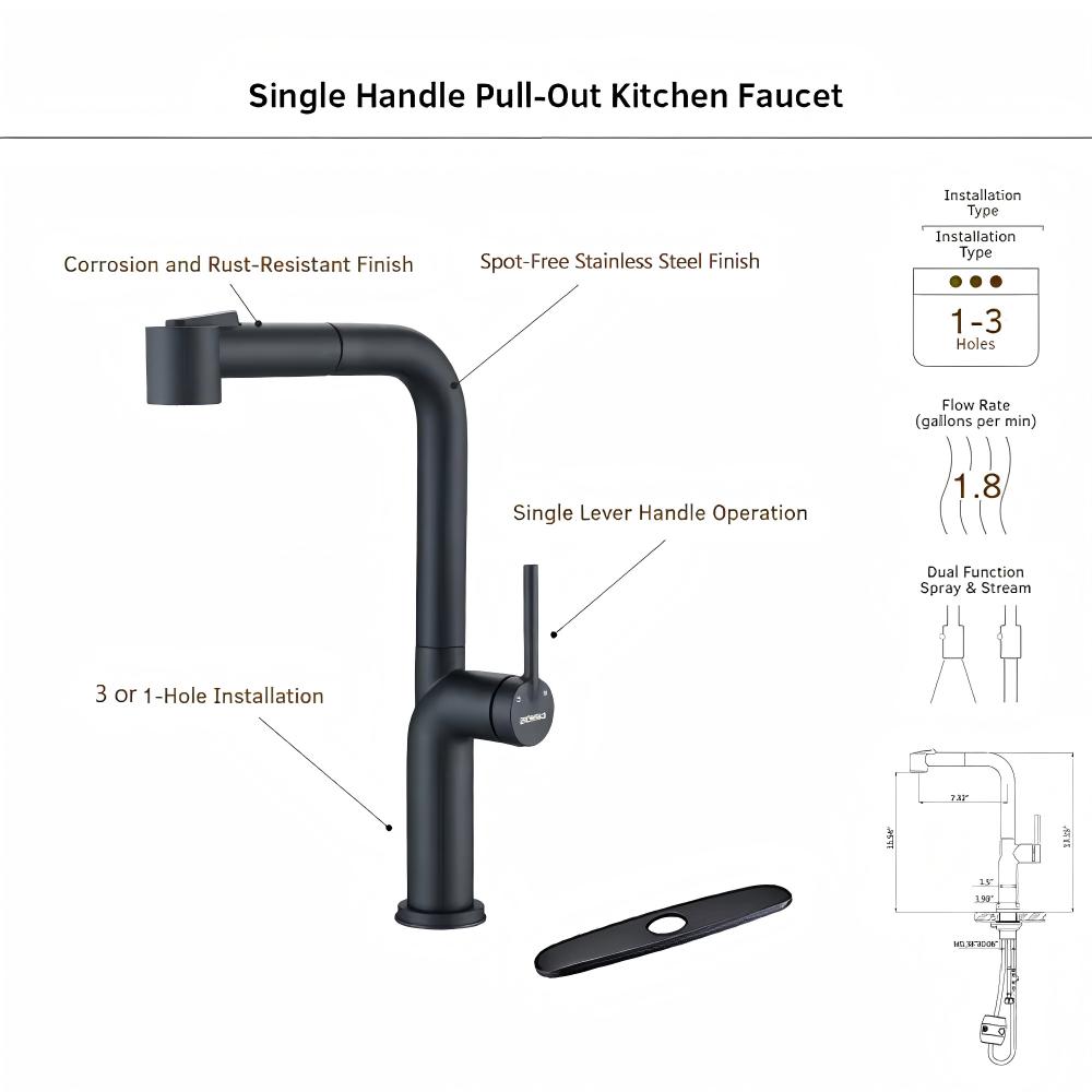 EQLOO 8060-2-MB Kitchen-Faucets - View #5