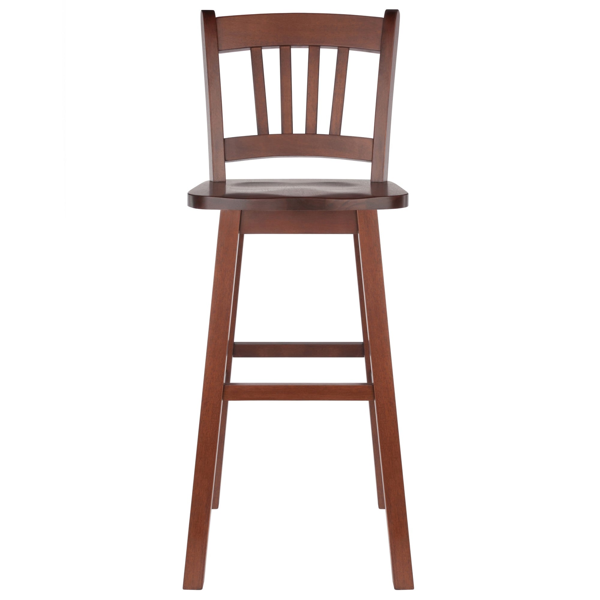 Winsome Wood Fina Walnut 29.84 in H Bar height Swivel Wood Bar Stool in the Bar Stools department at Lowes