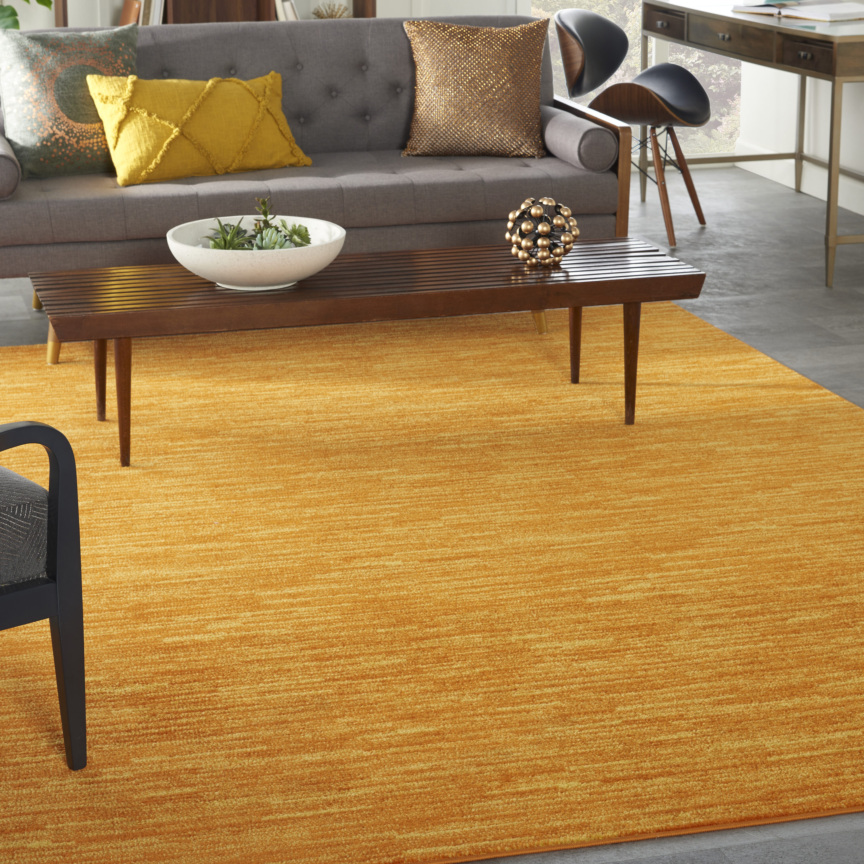 Nourison 99446825223 Essentials 8 x 10 (ft) Loomed Polypropylene Sunburst Rectangular Indoor/Outdoor Solid Area rug