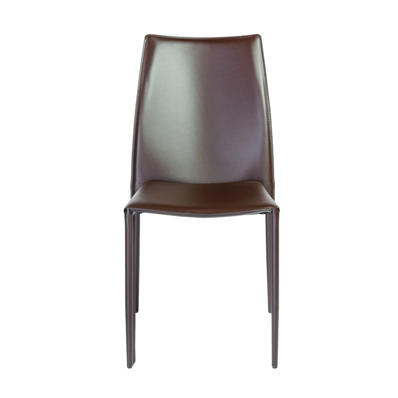HomeRoots 4000400655 Set of 2 Contemporary/Modern Faux Leather Upholstered Dining Side Chair (Metal Frame)