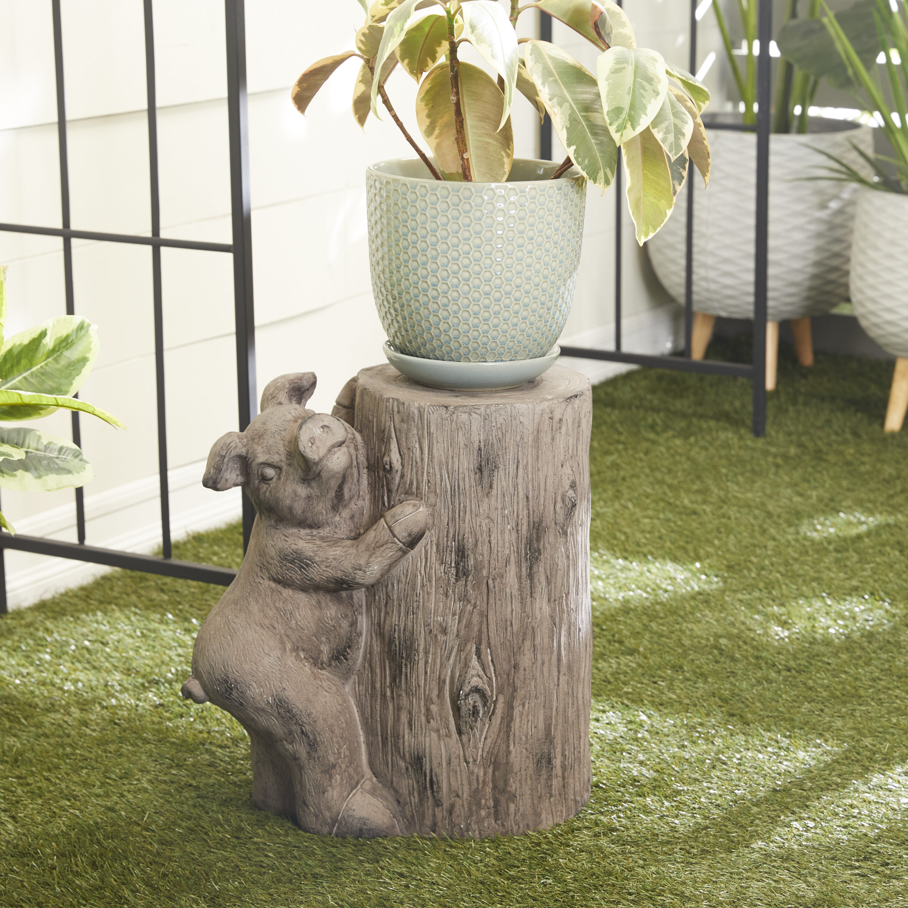 Grayson Lane 94887 16.4-Inches H x 15.55-Inches W Brown Animal Garden Statue