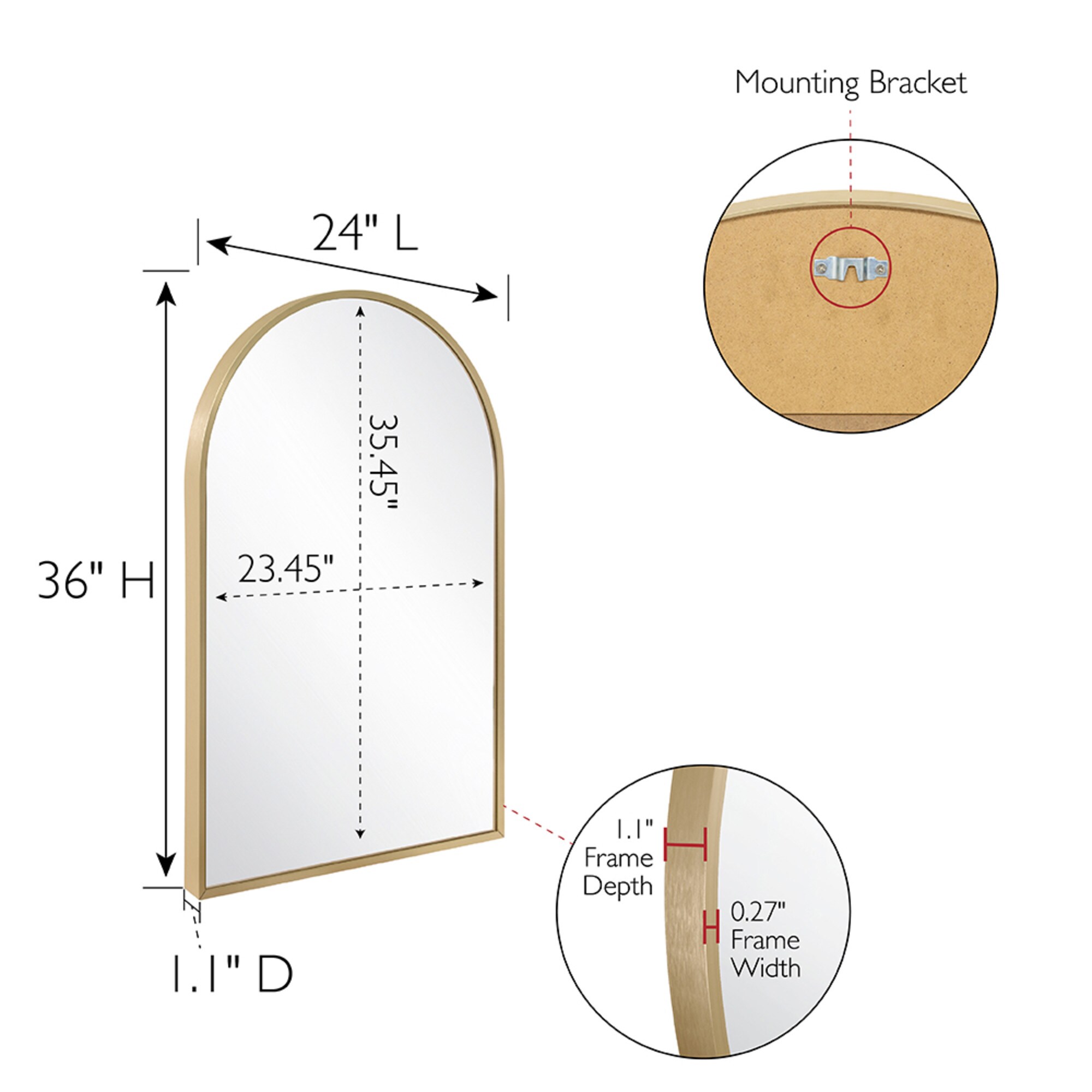 Design House 596726-GLD Framed-Bath-Mirrors - View #6