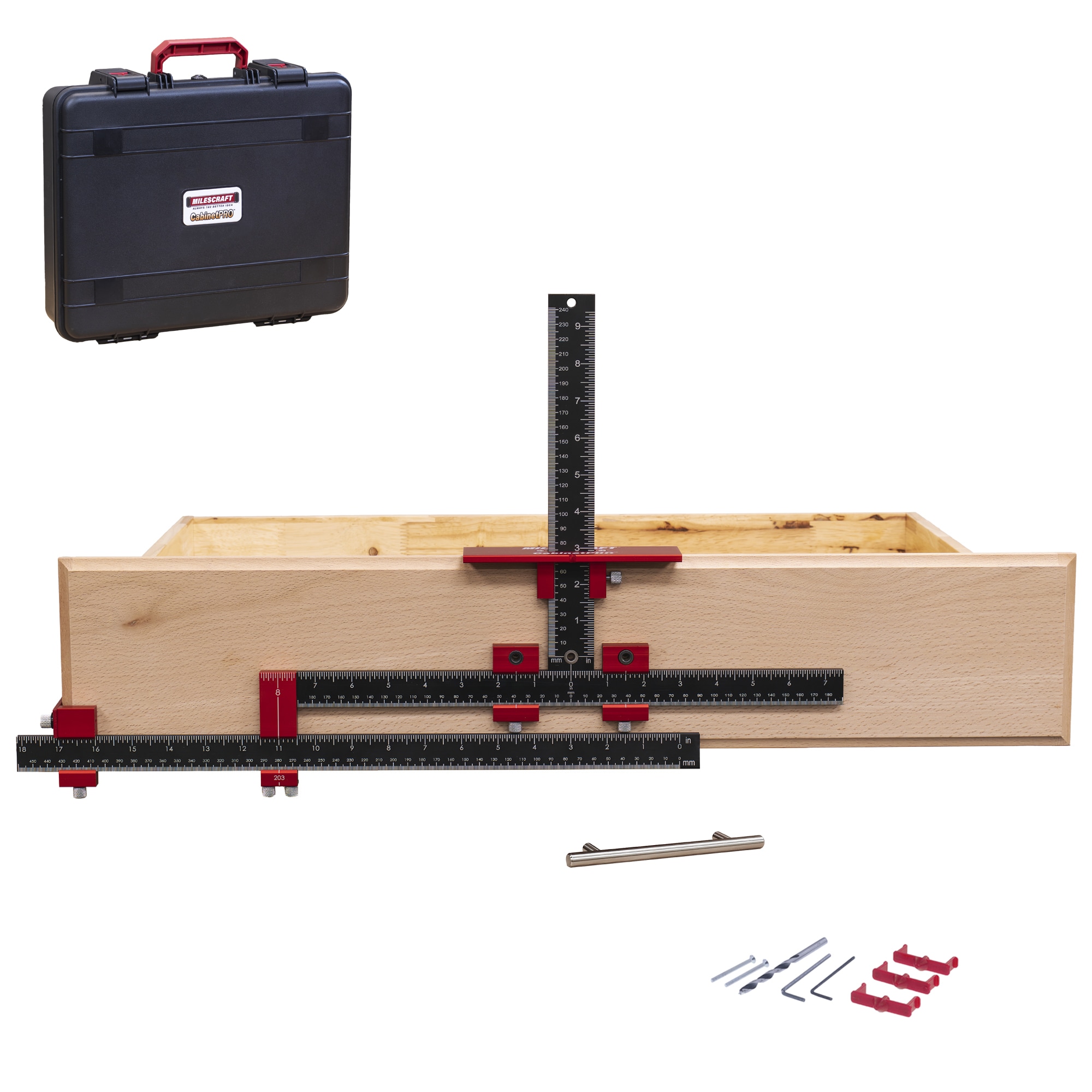 Milescraft CabinetPRO Silver Red, Black, Silver Mounting template