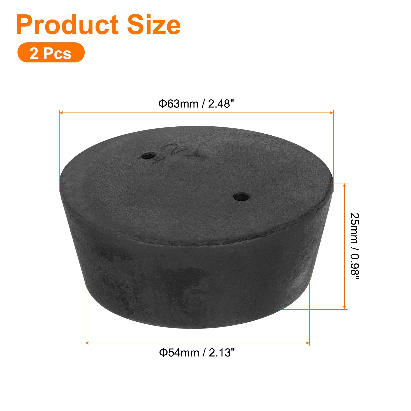 Unique Bargains 2pcs 2-Hole Rubber Stopper Tapered Lab Seal Tube ...
