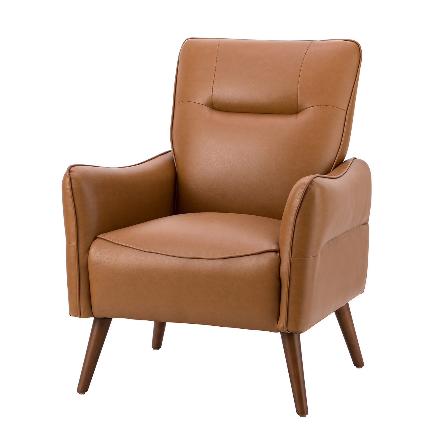 Faux camel 2025 leather chair